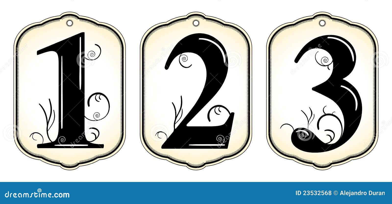 Download Vintage number tags stock vector. Image of character ...