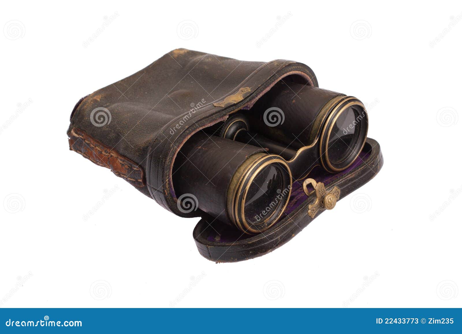 Vintage Old Binoculars with a Holster Stock Image Image of antique