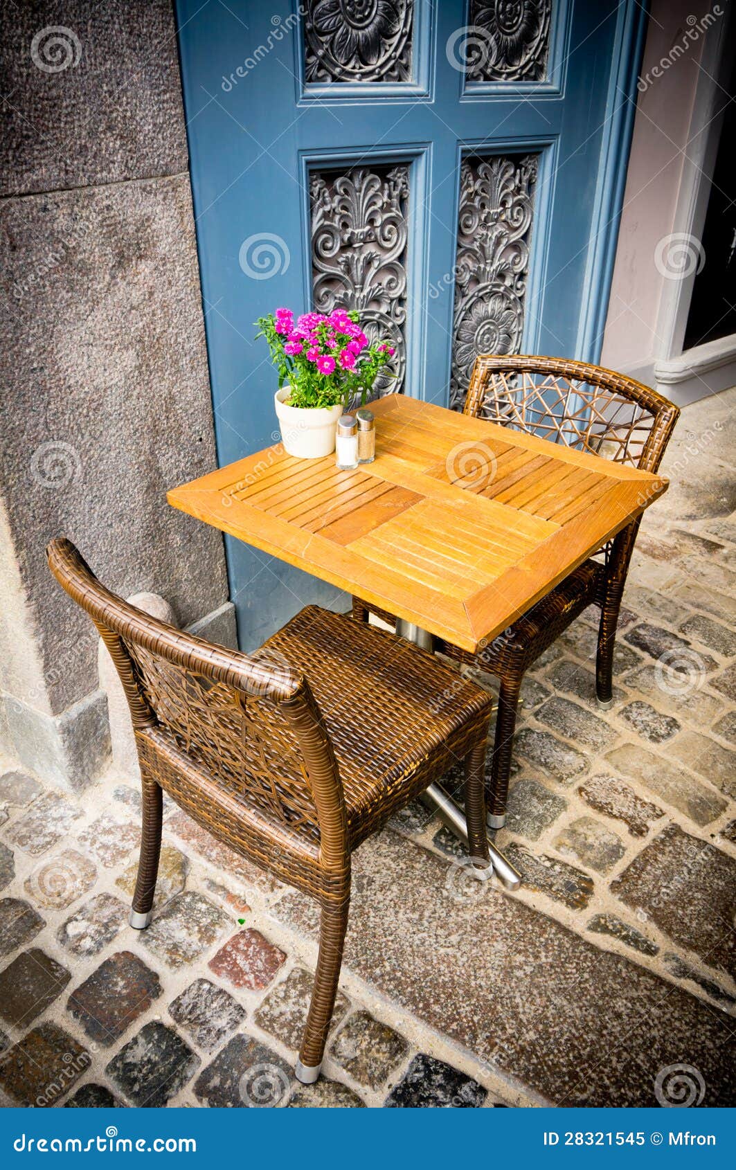 Vintage Old Fashioned Cafe Chairs with Table in Copenhagen, Denmark