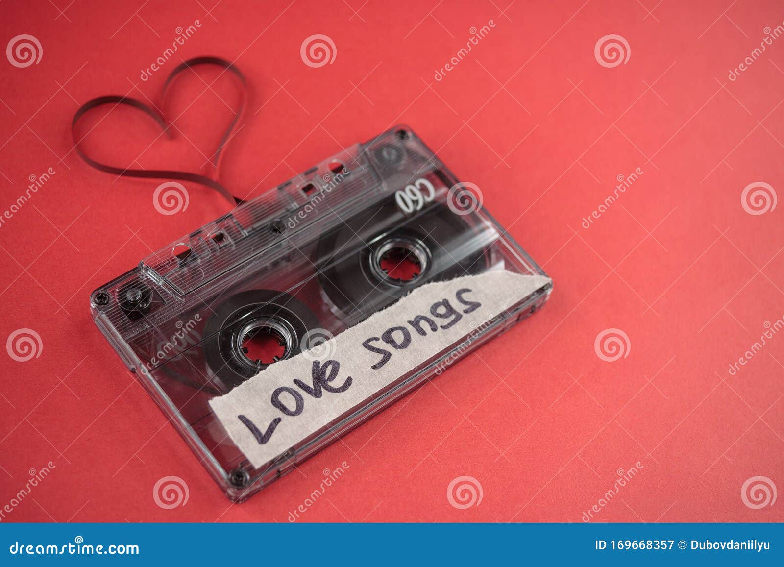 Vintage Old Film Music Cassette on a Trendy Pink Red Background with the  Inscription Love Song, Background Music, Music Lovers Stock Image - Image  of film, inscription: 169668357