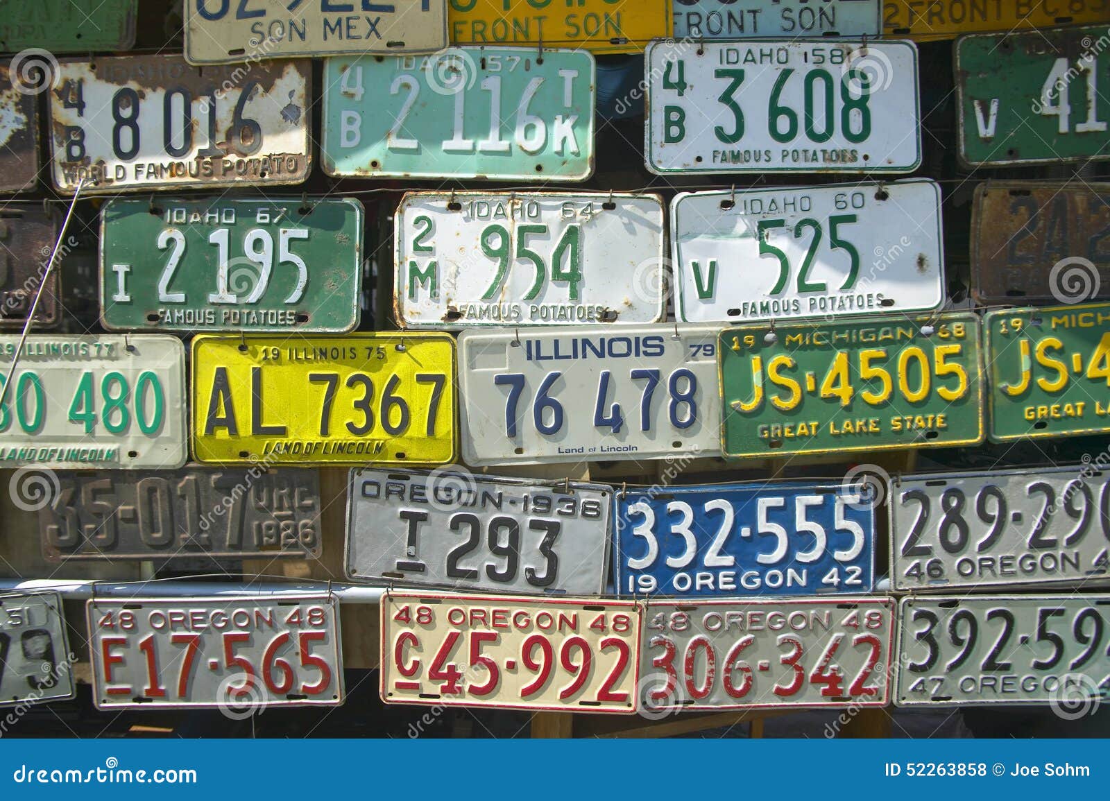 Vintage Old License Plates in Idaho Editorial Stock Photo Image of