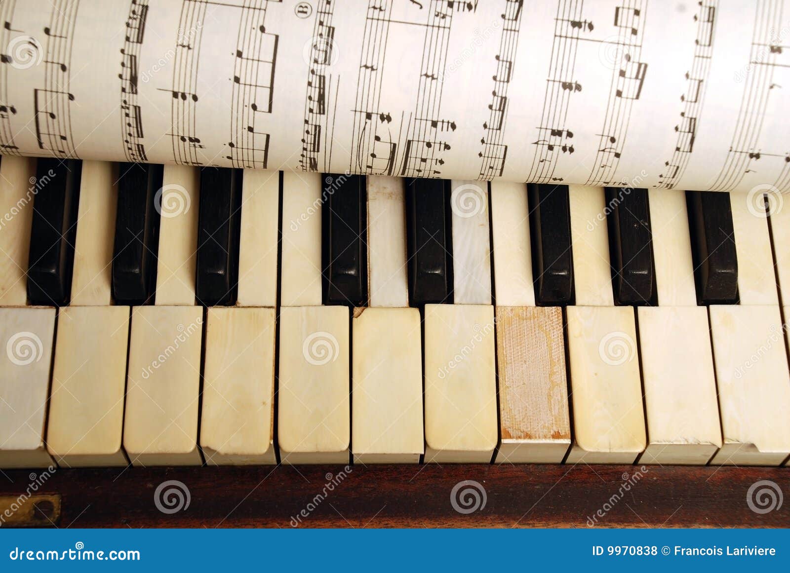 Vintage Old Piano And Sheet Of Music Notes Stock Photo Image of paper, melody 9970838