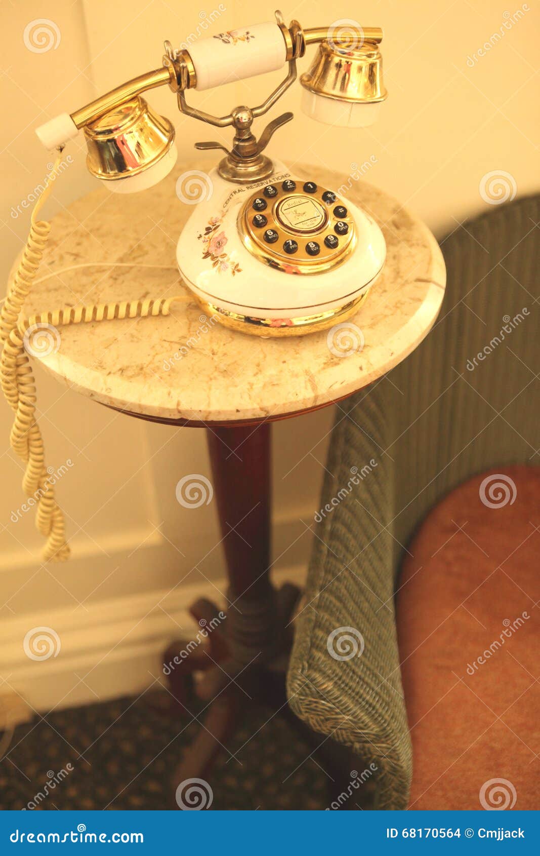 Vintage Old Telephone on a Marble Table Stock Photo Image of marble