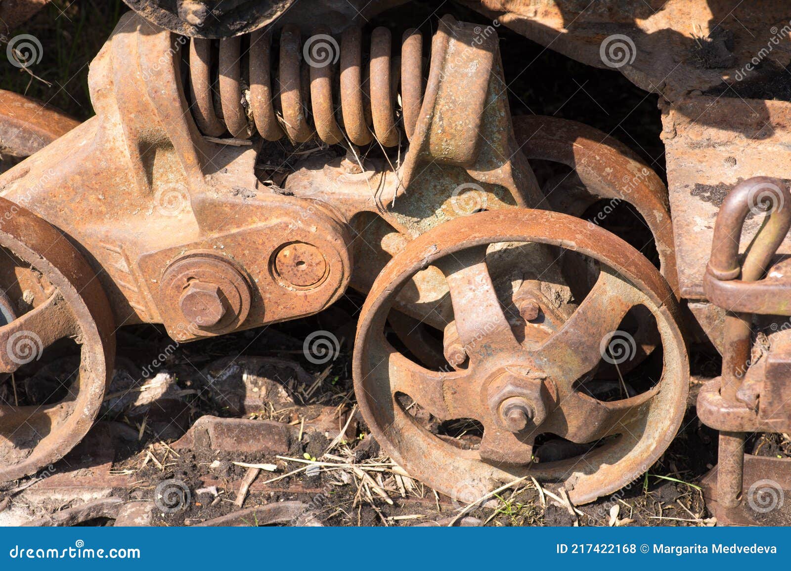 Vintage Old Tractor. Old Wheels Stock Photo Image of farm, abandoned 217422168