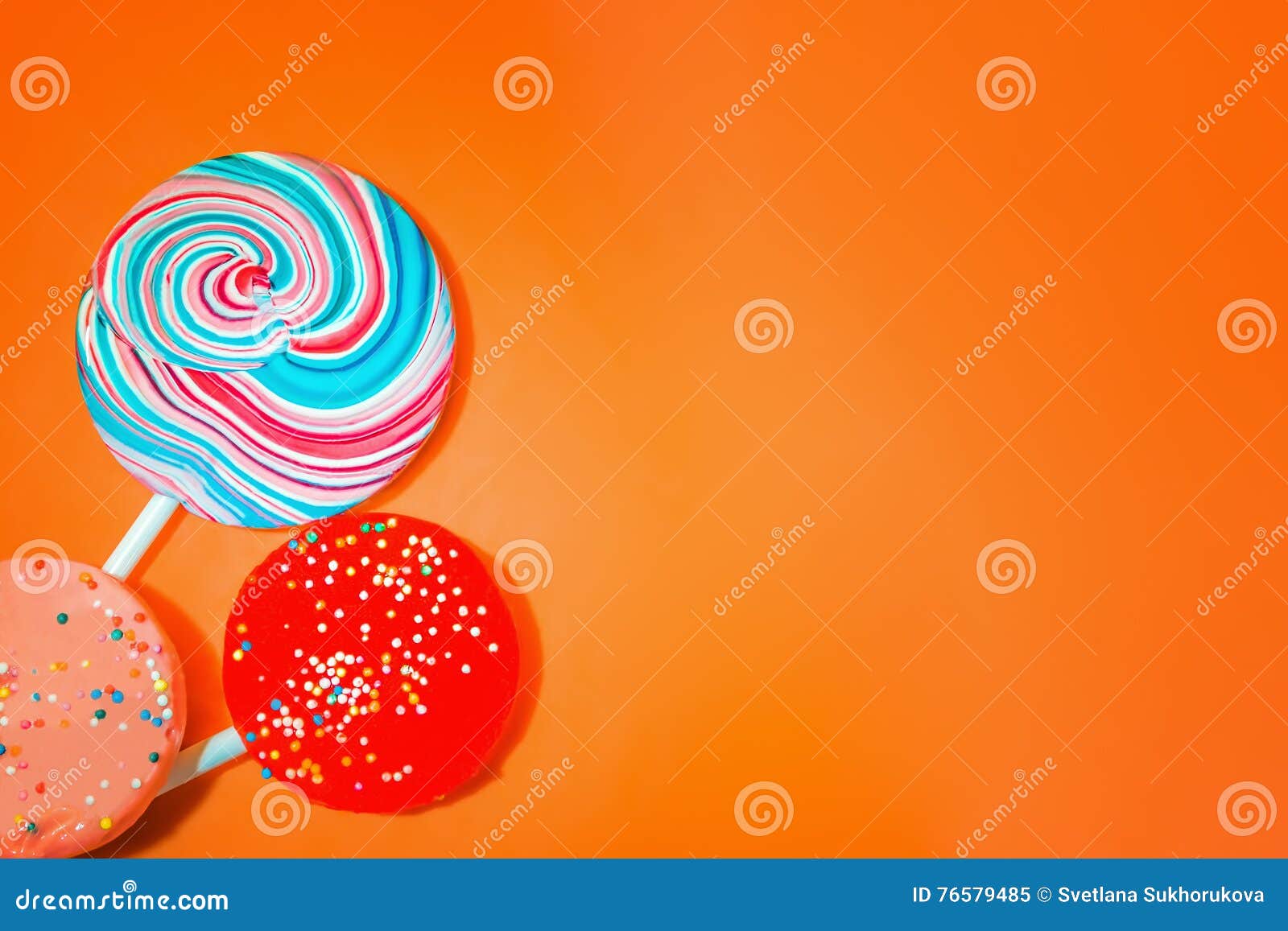 Vintage Orange Background with Colored Candy Stock Image - Image of ...