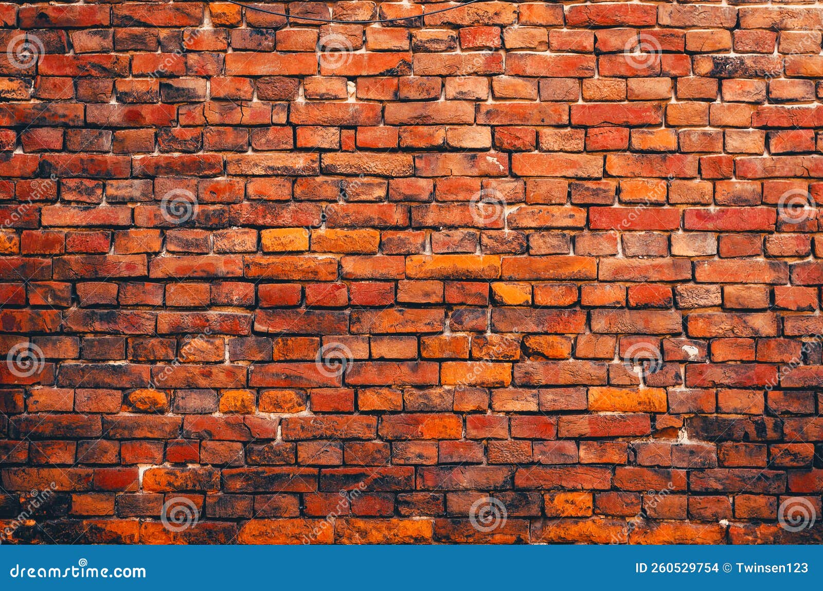 Vintage Orange Brick Wall. Brickwork with Cracks Stock Photo Image of