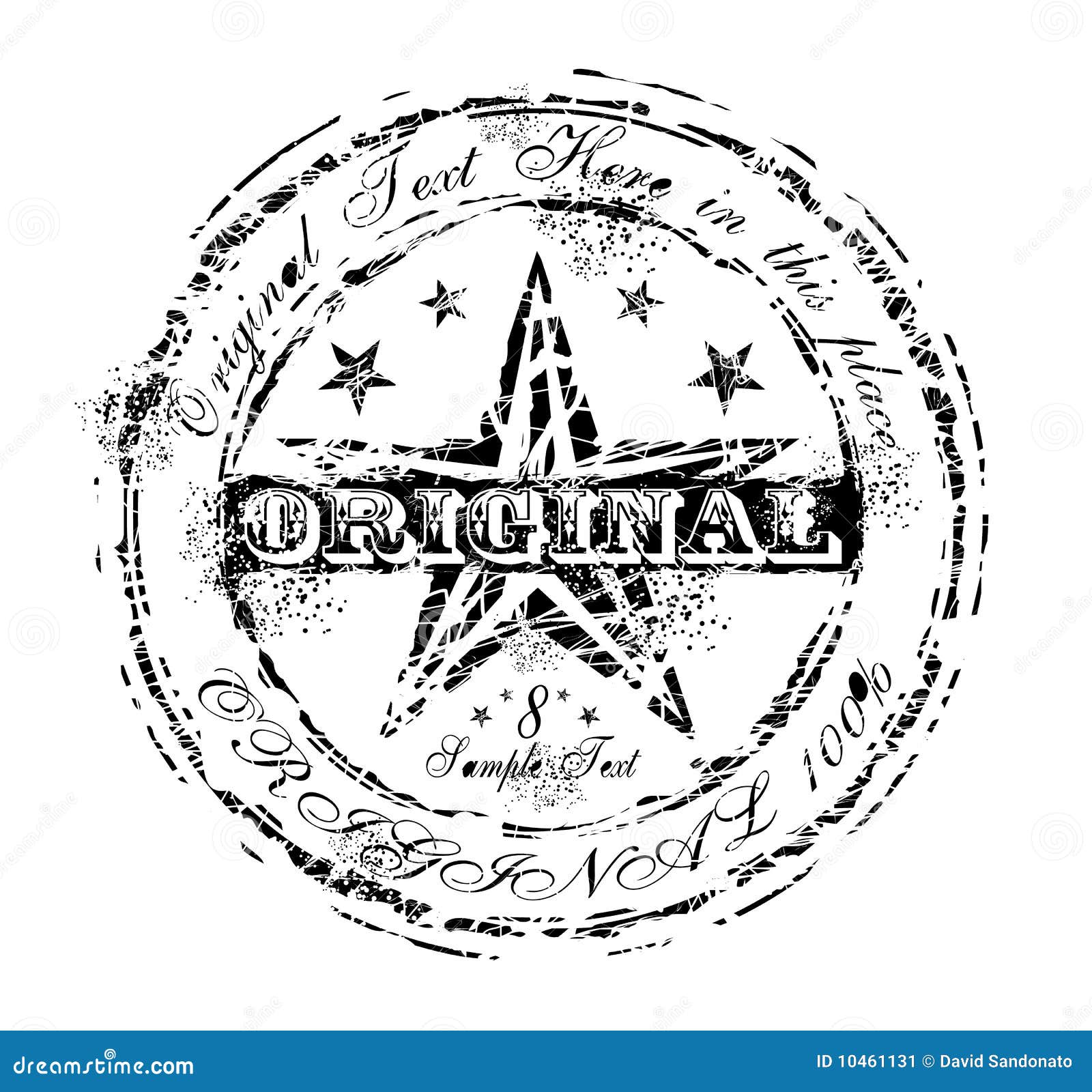 Vintage Original Rubber Stamp Stock Vector - Illustration of print