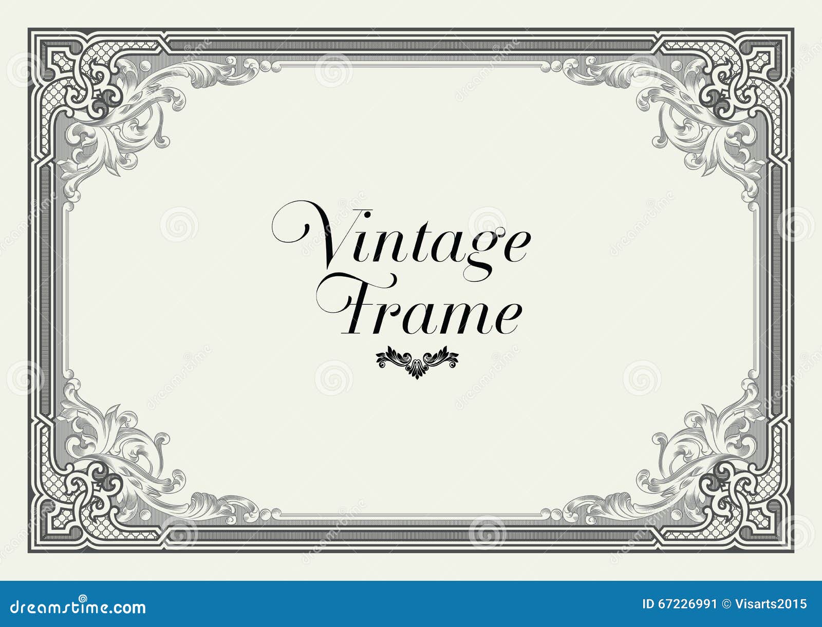Download Vintage Ornament Border. Decorative Floral Frame Vector ...
