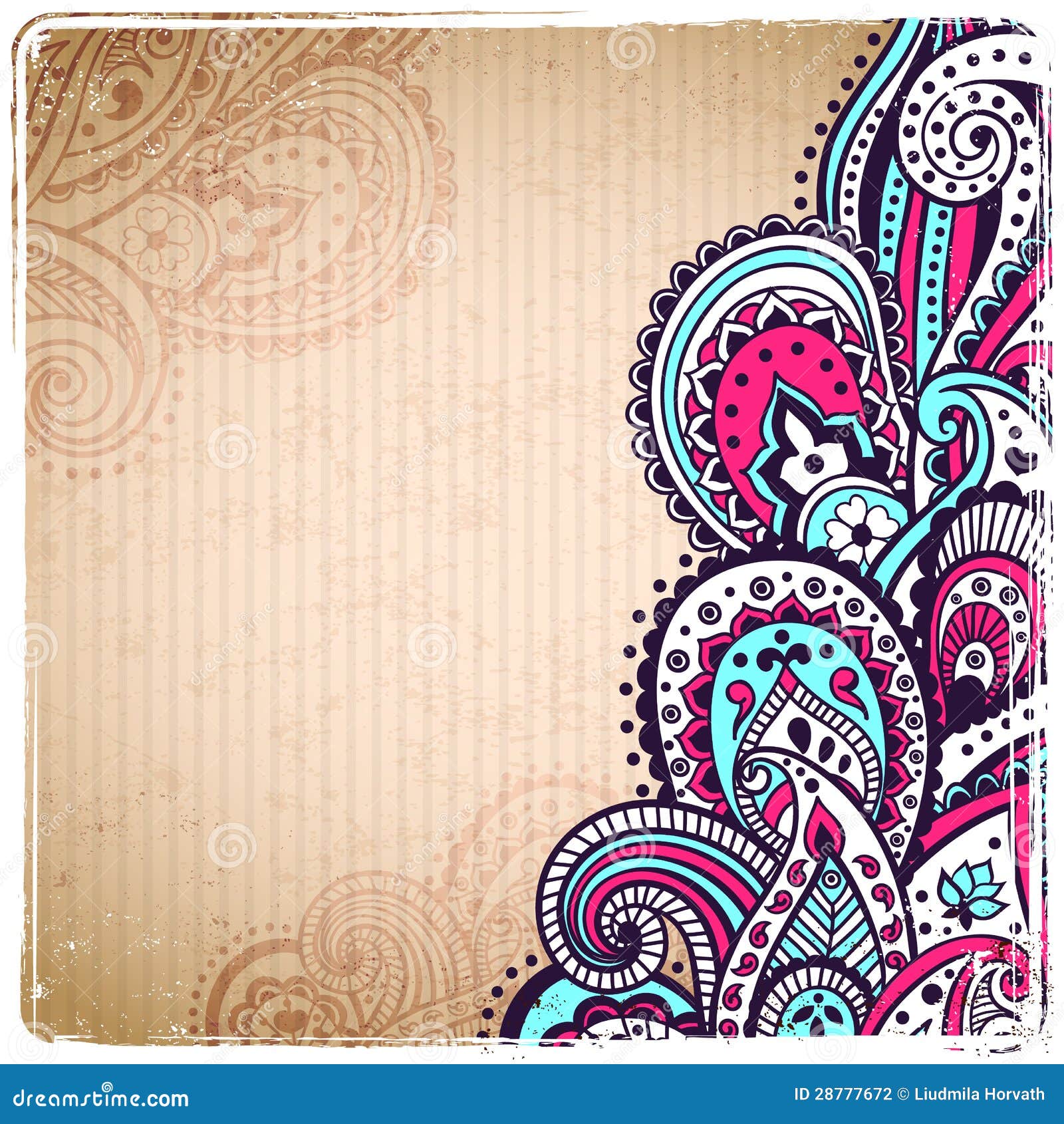 Vintage paisley background stock vector. Illustration of design 28777672