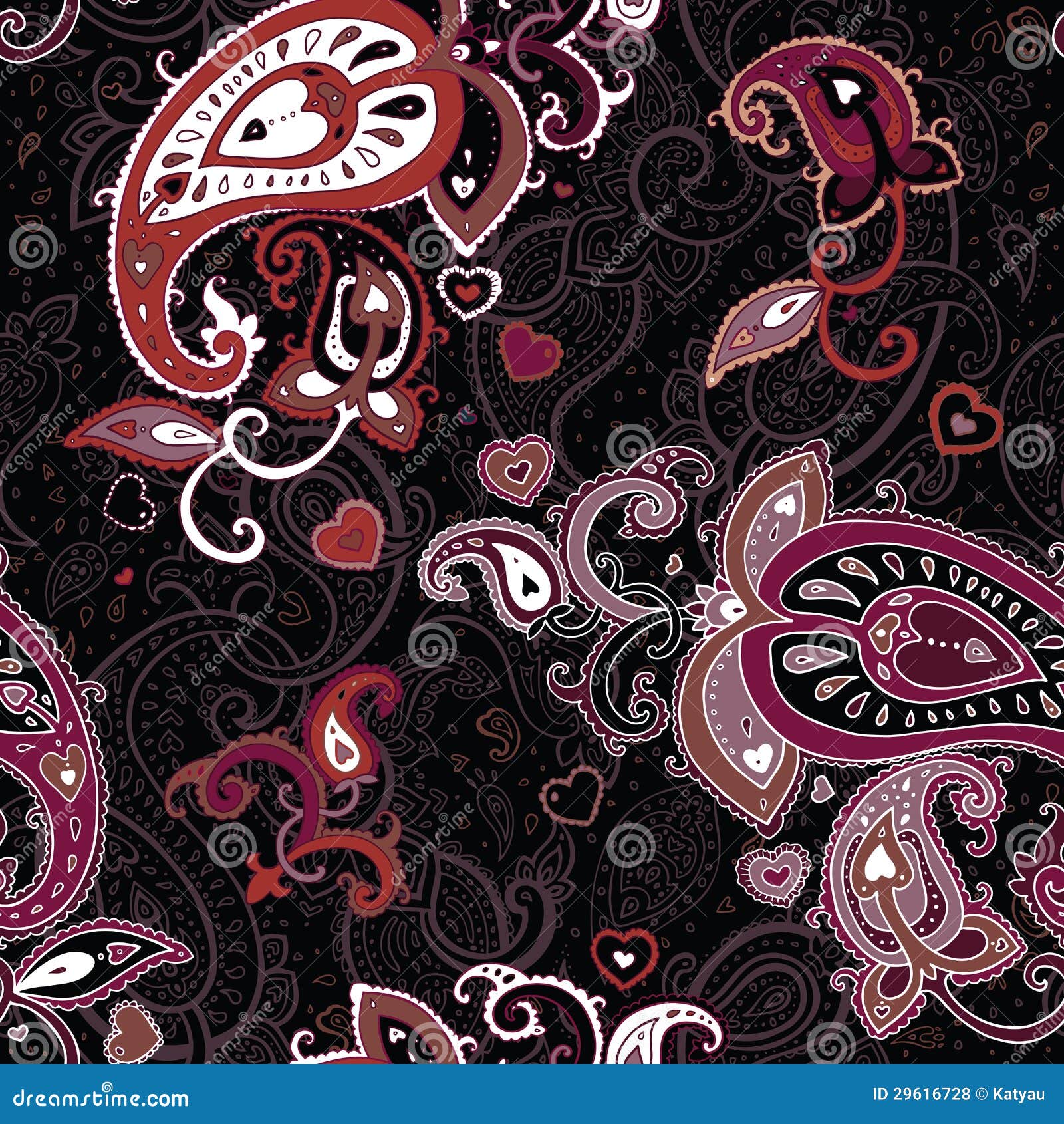 Vintage Paisley pattern stock illustration. Illustration of leaf 29616728