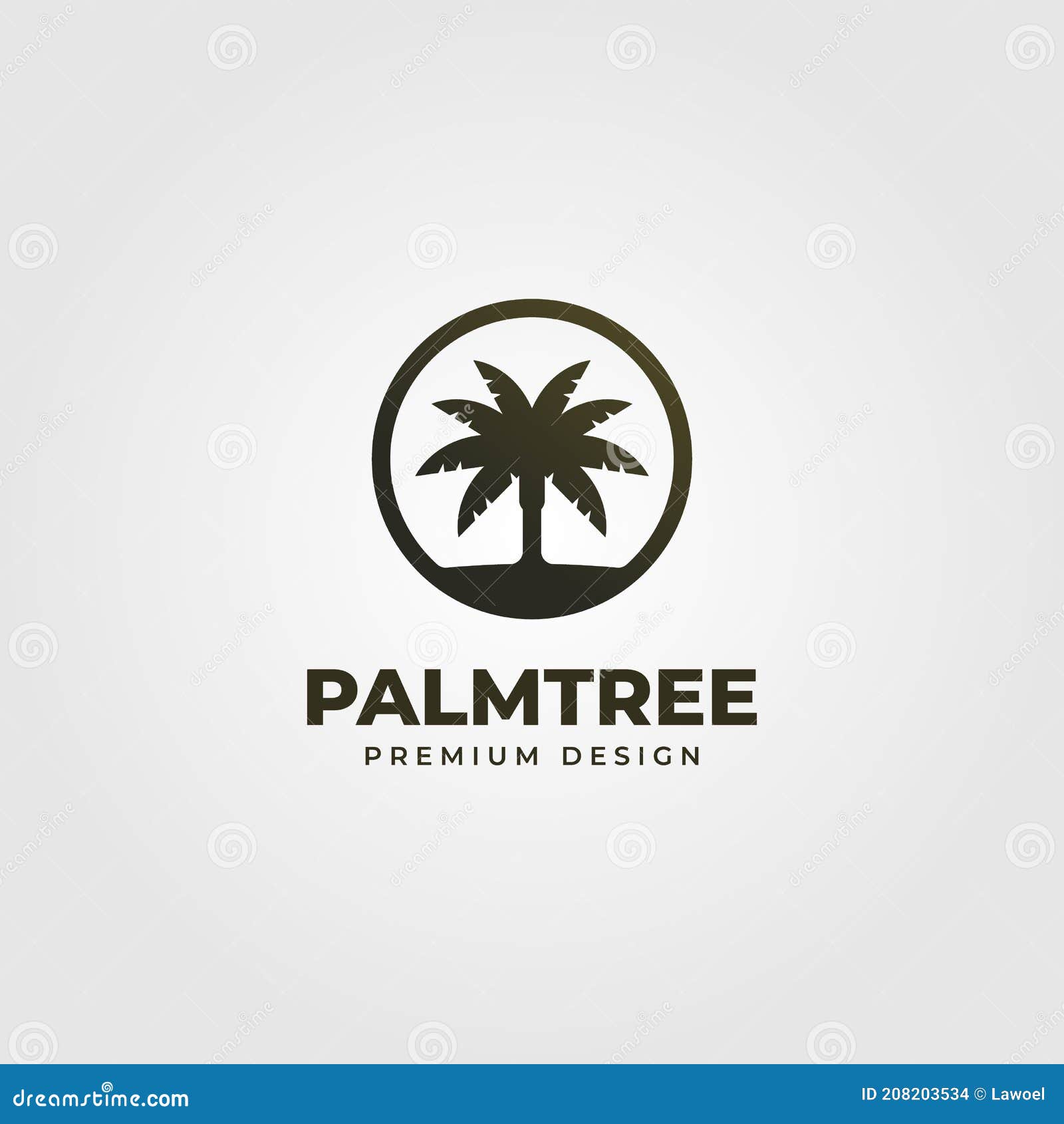 Vintage Palm Tree or Coconut Logo Vector Symbol Illustration Desig ...
