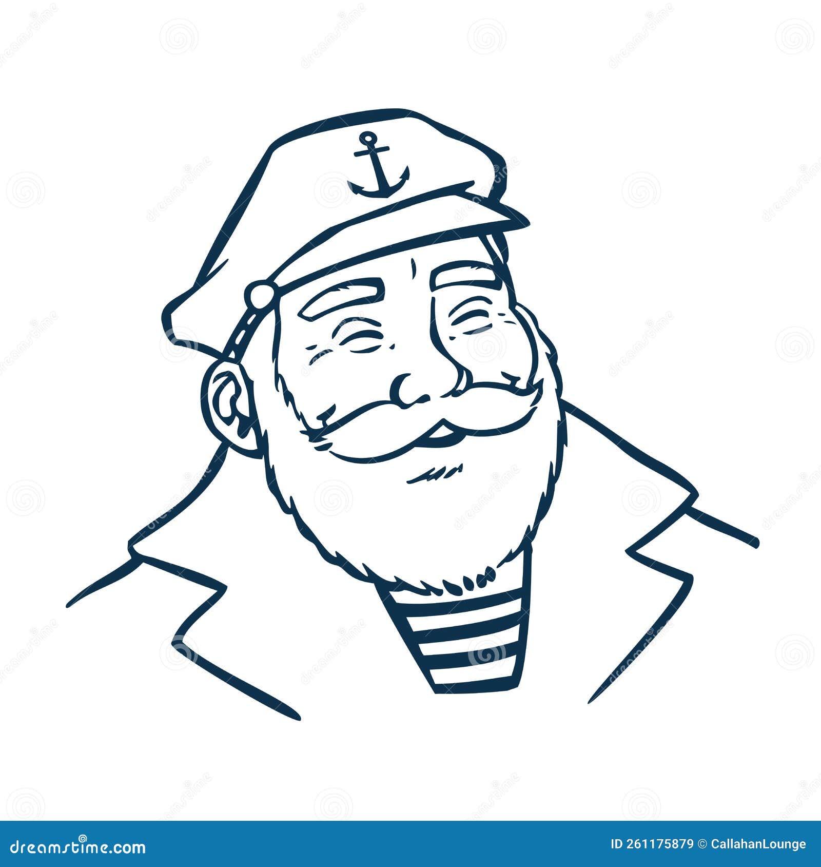 vintage style clip art inspired by mid-century s - captain or sailor.