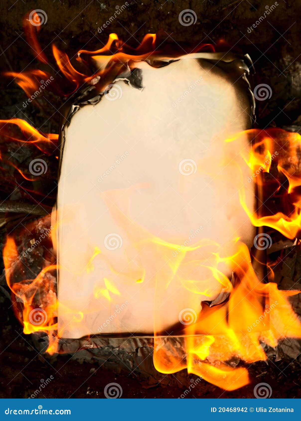 The Vintage Paper On Fire Stock Photography - Image: 20468942