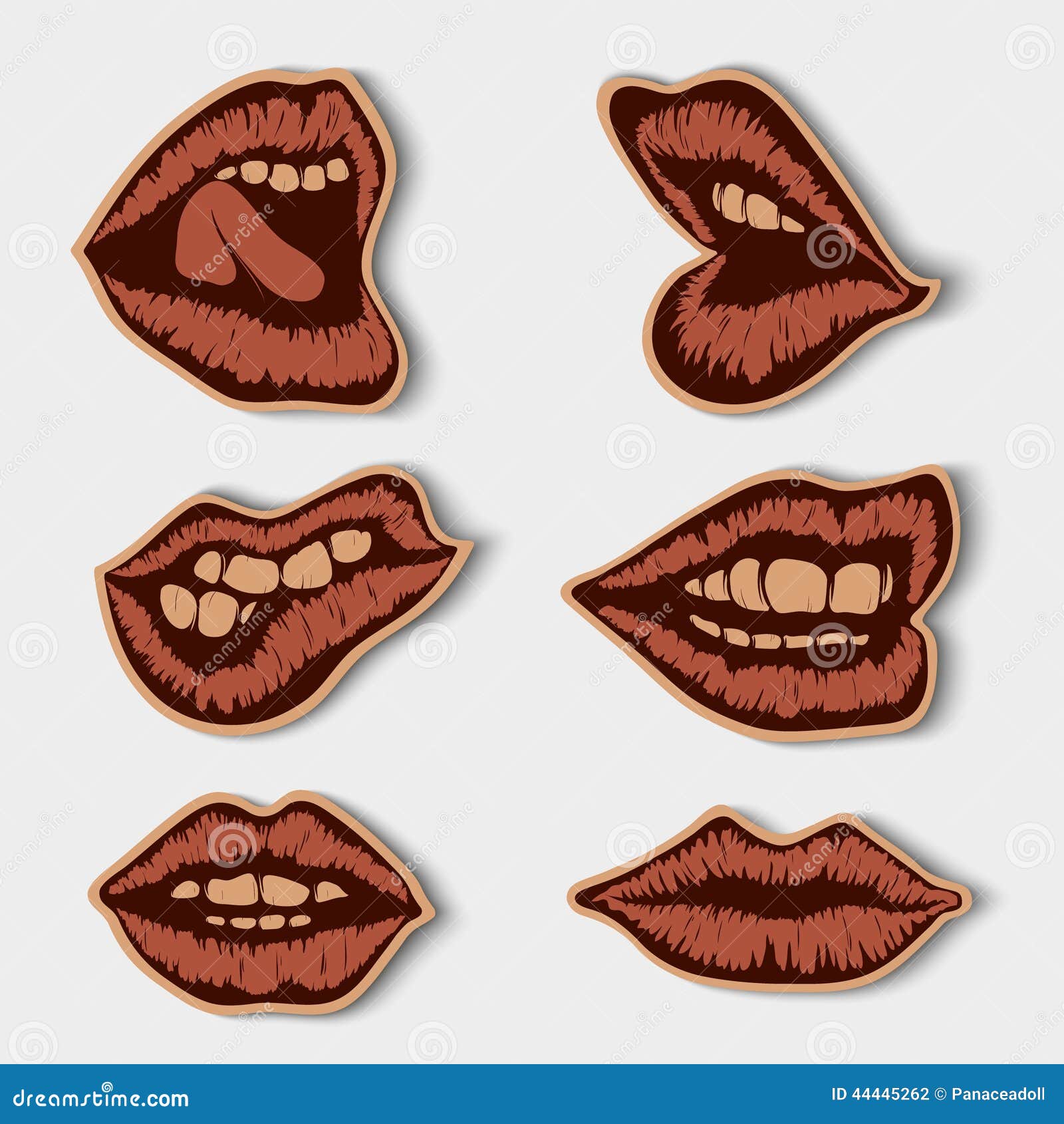 Vintage paper lips stock vector. Illustration of decorative 44445262
