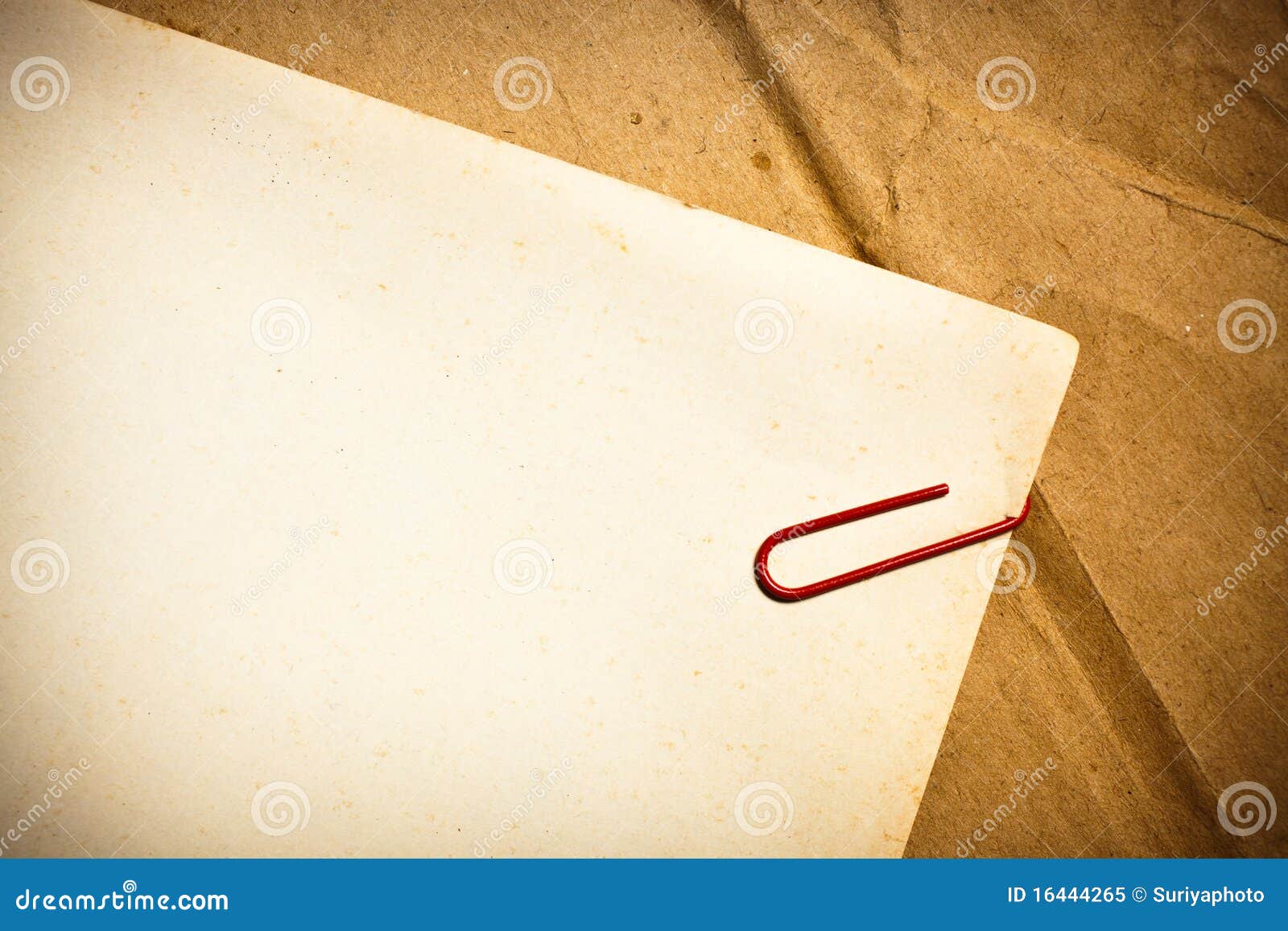 Vintage Paper with Paper Clip Stock Image Image of cultural, pile