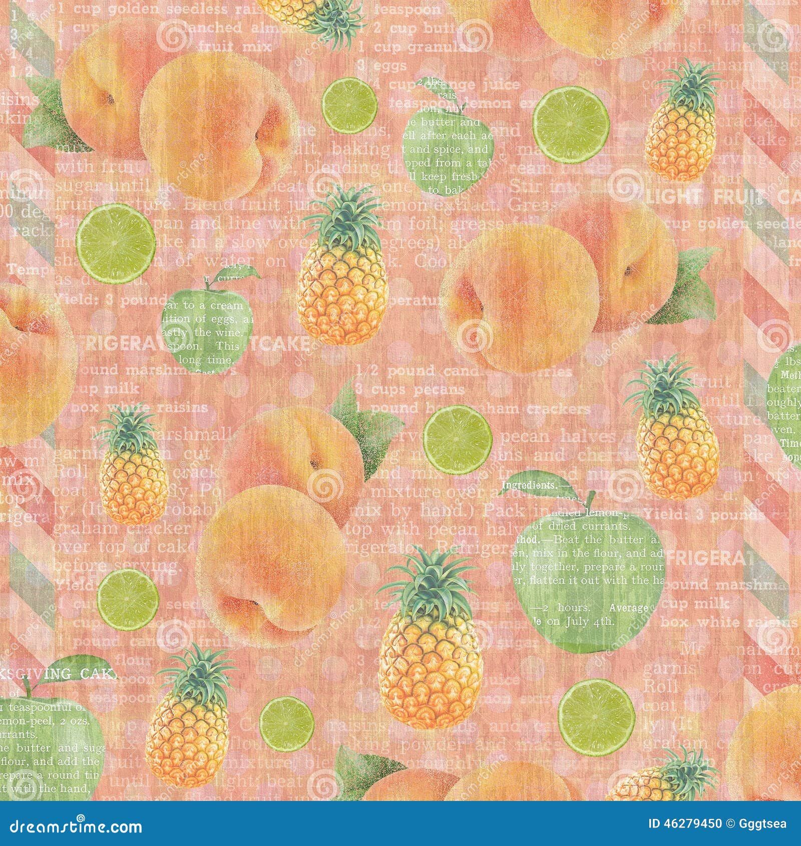 Vintage Paper Wallpaper with Fruit Stock Illustration Illustration of