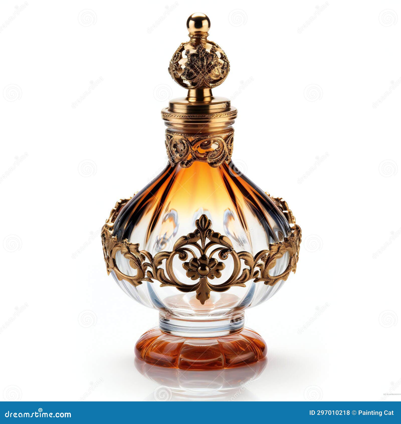 Vintage Perfume Bottle Isolated on White Background Stock Illustration