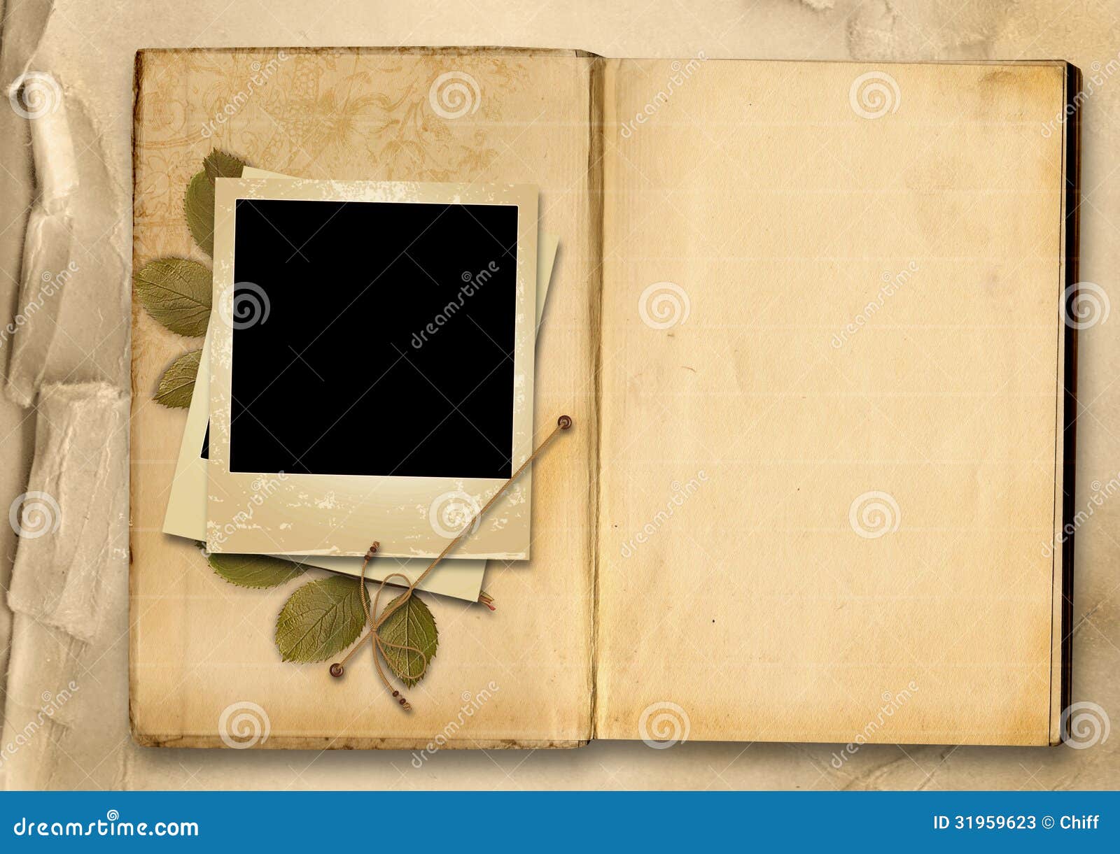 Page Of Vintage Photo Album, With Photo Frames Stock Photo, Picture and  Royalty Free Image. Image 40047526.