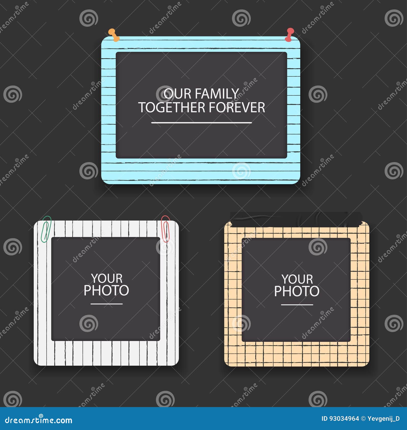 vintage photo frames collage scrapbook retro design concept album template album foto