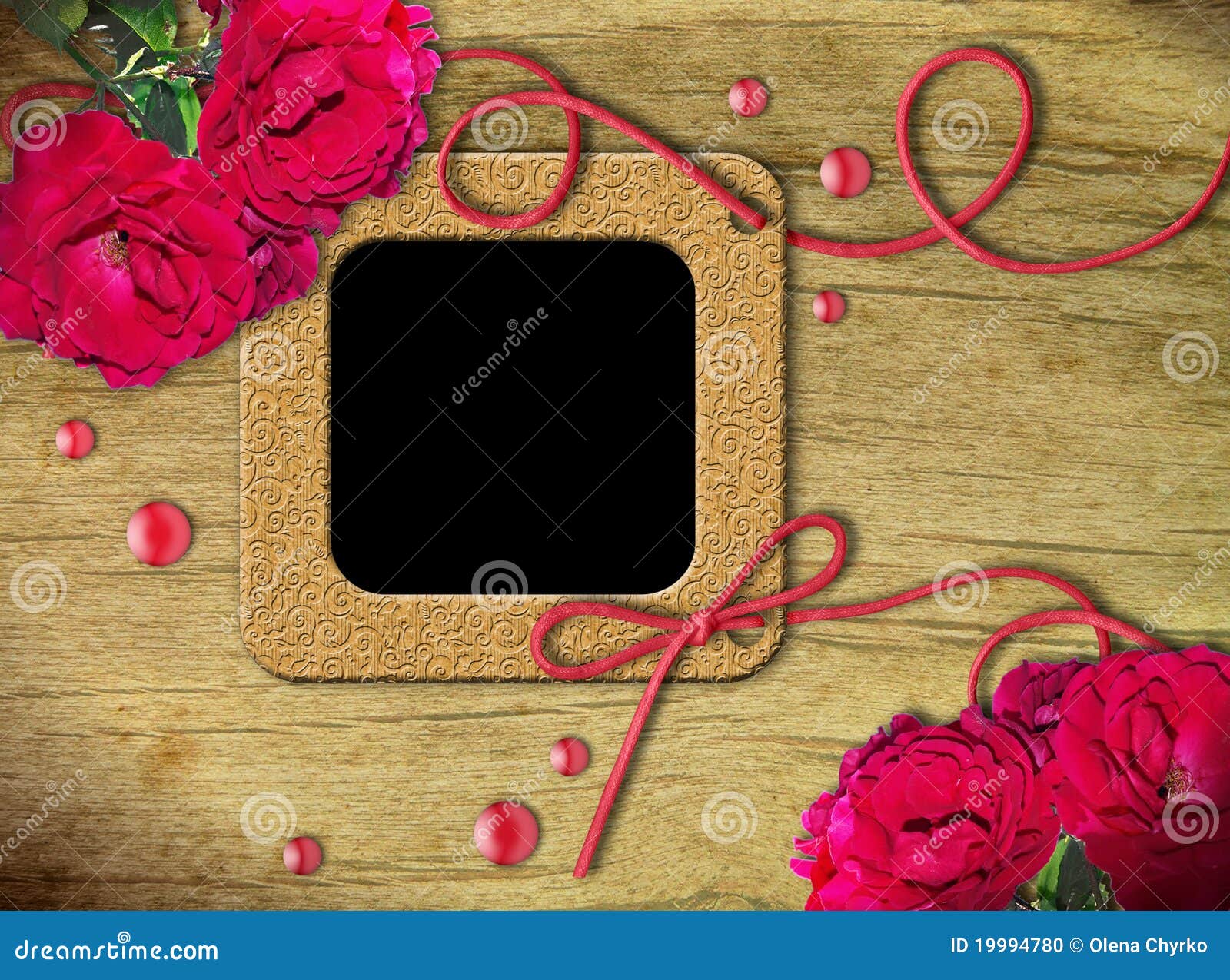Vintage Photo Frames and Roses Stock Illustration Illustration of
