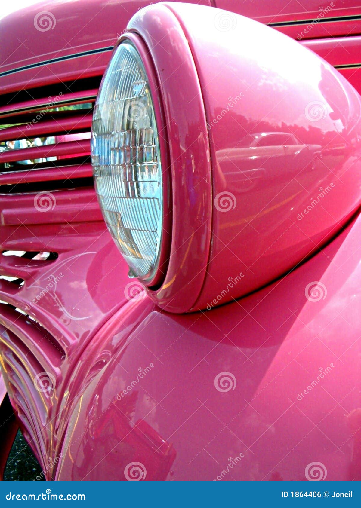 Vintage Pink Hot Rod & Headlight Stock Photo - Image of transportation,  cars: 1864406