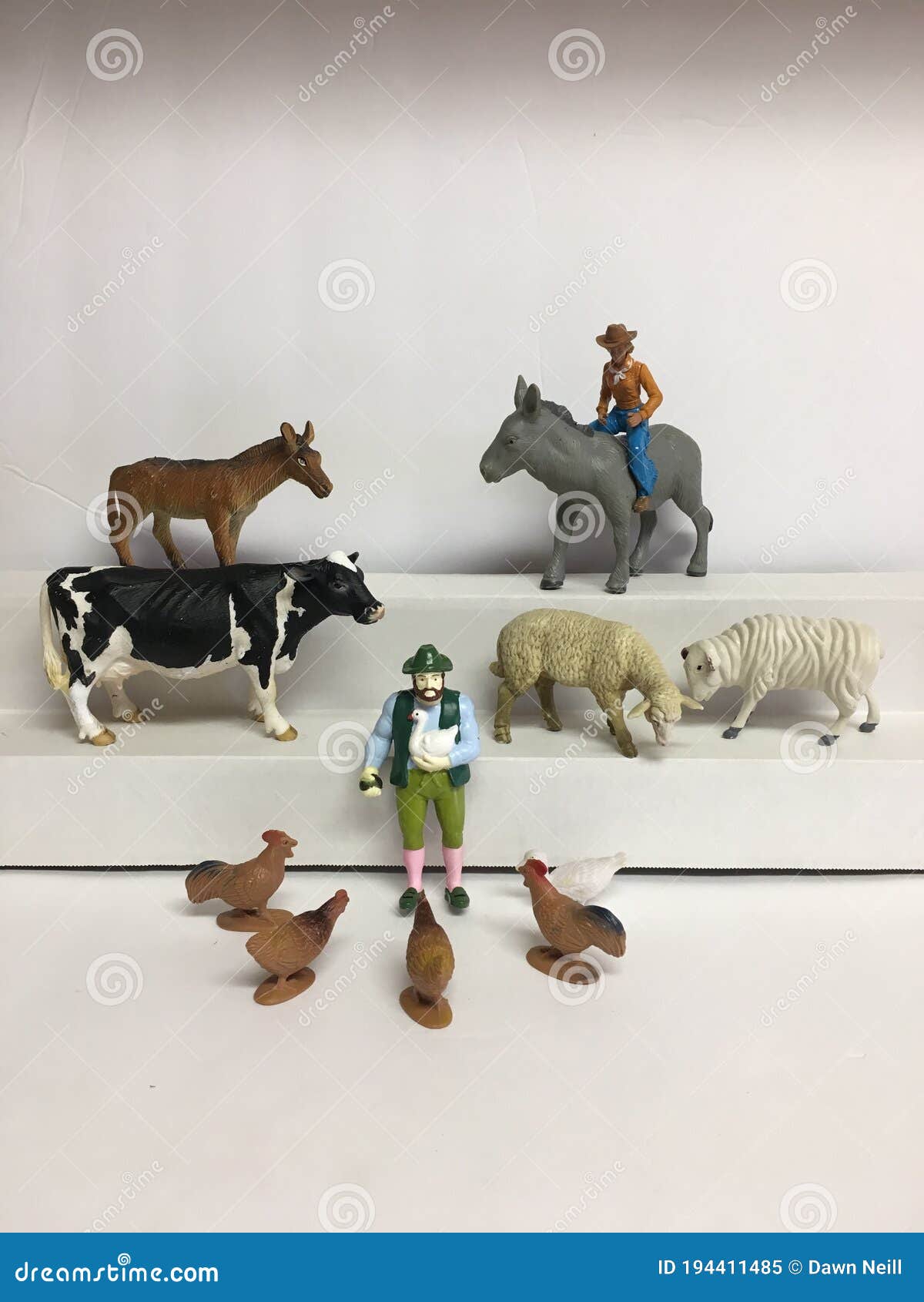 Plastic Farm Animals and People Stock Image - Image of donkeys, people:  194411485