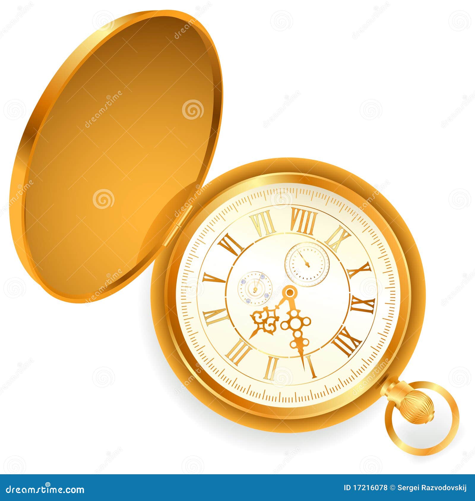 Vintage pocket clock stock vector. Illustration of classic 17216078