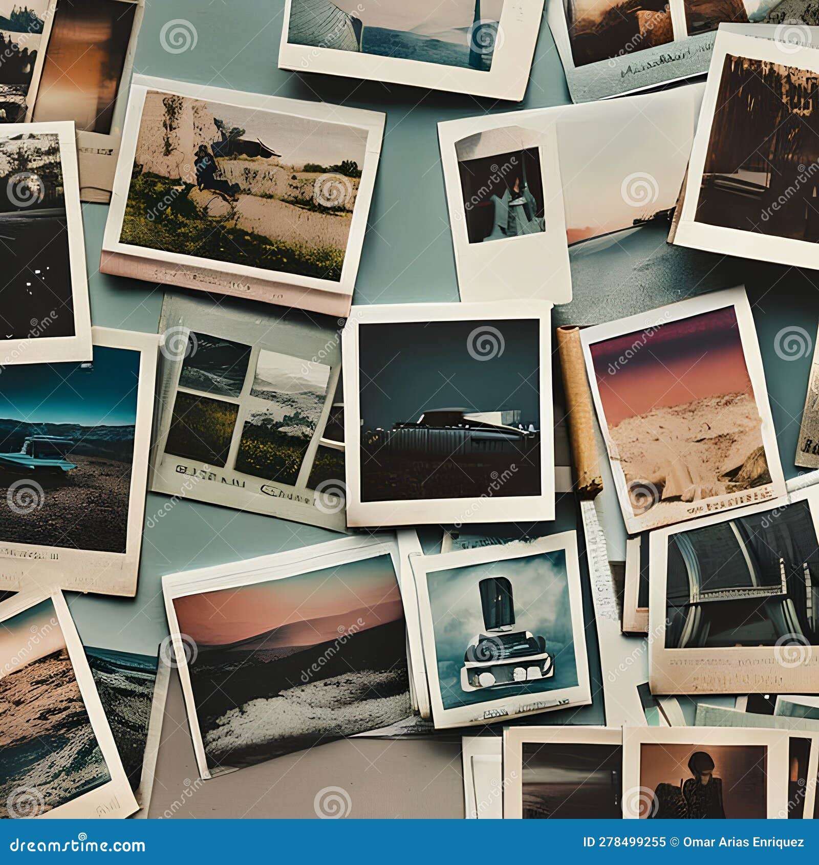 602 Vintage Polaroid Photos a Retro and Nostalgic Background Featuring