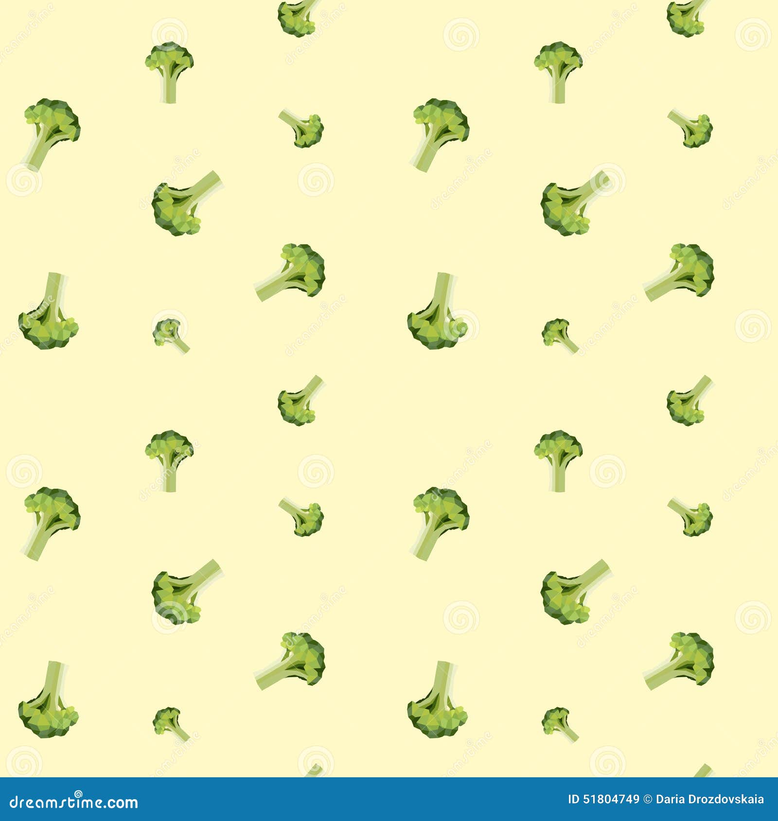 Vintage Polygon Broccoli Pattern Stock Vector - Illustration of polygon ...