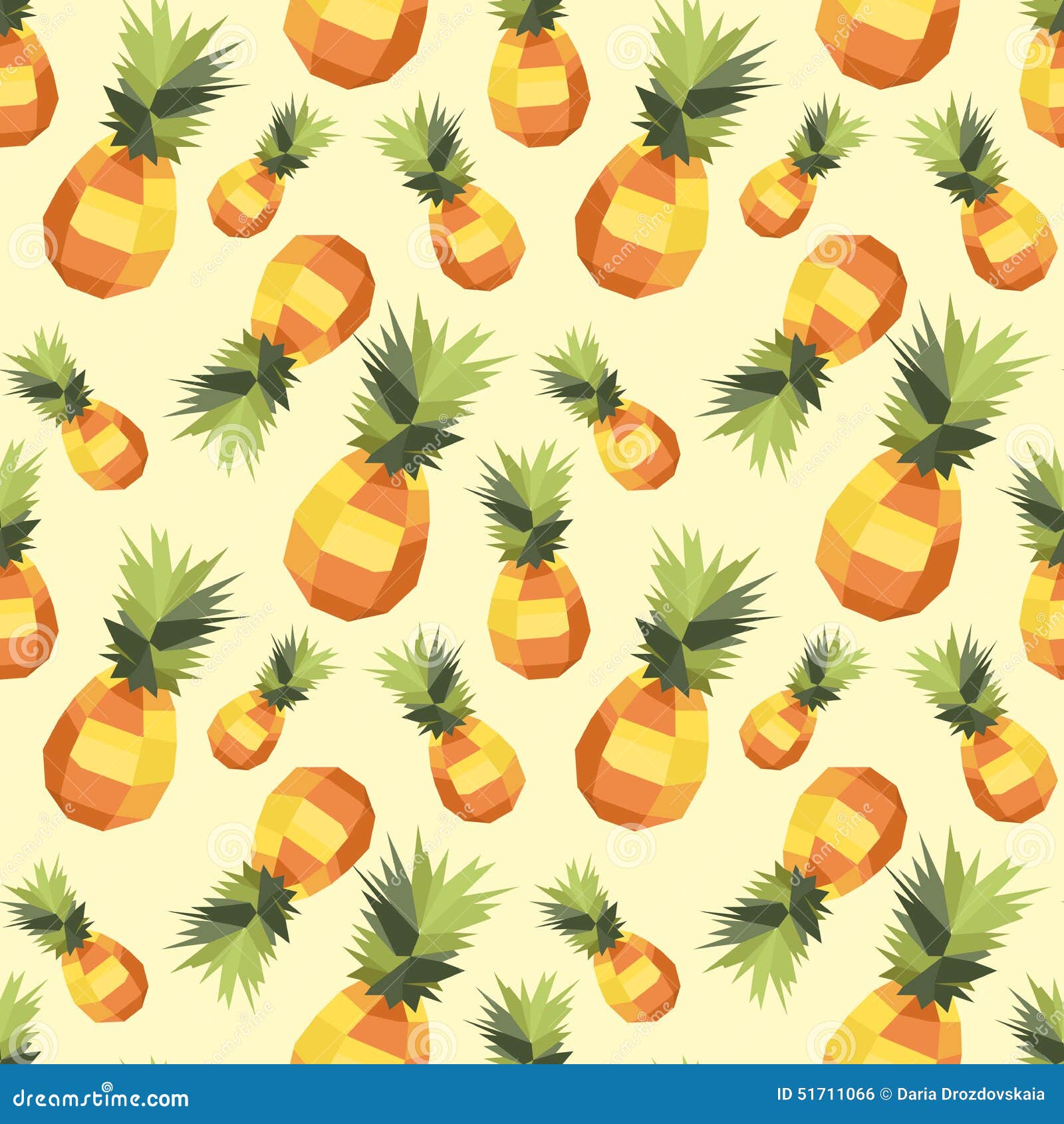 Vintage Polygon Pineapple Pattern Stock Vector Illustration of