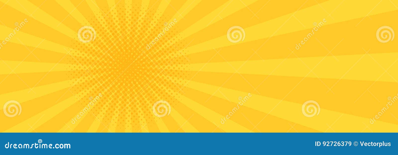 Vintage Pop Art Yellow Background. Banner Illustration Stock Illustration -  Illustration of rays, decoration: 92726379