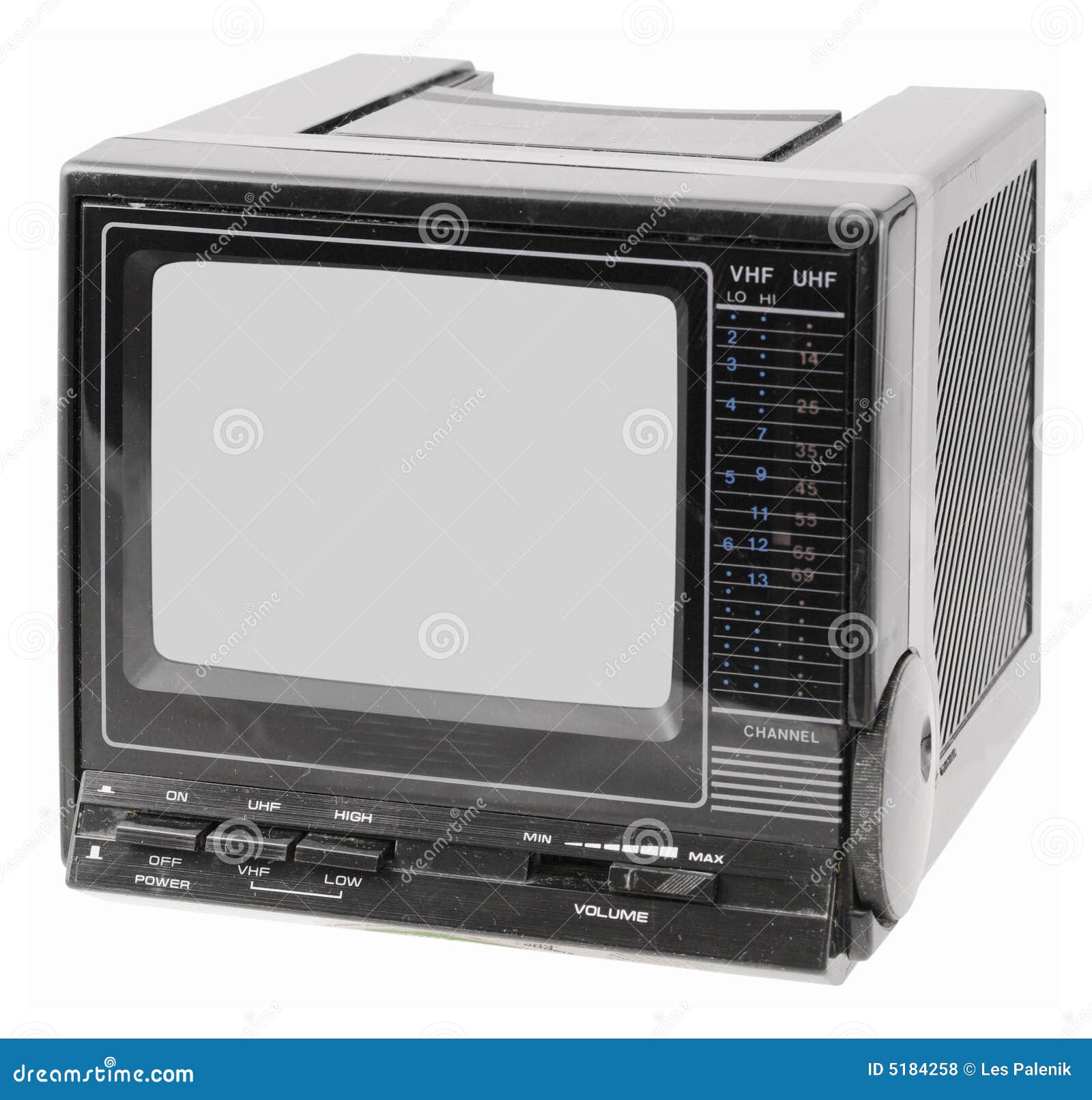 Vintage portable TV stock photo. Image of monitor, black 5184258
