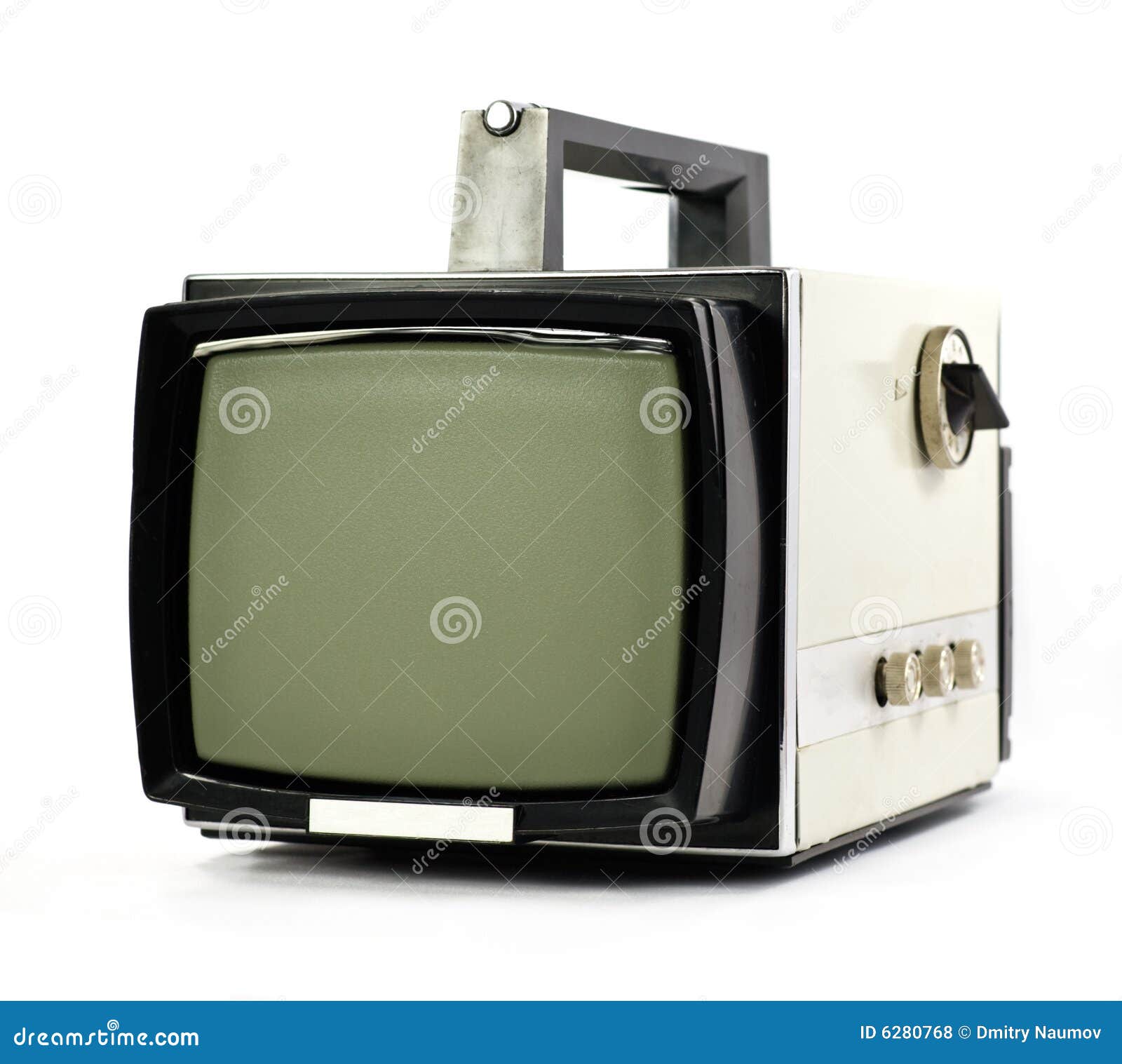 Vintage portable TV set stock photo. Image of entertainment 6280768