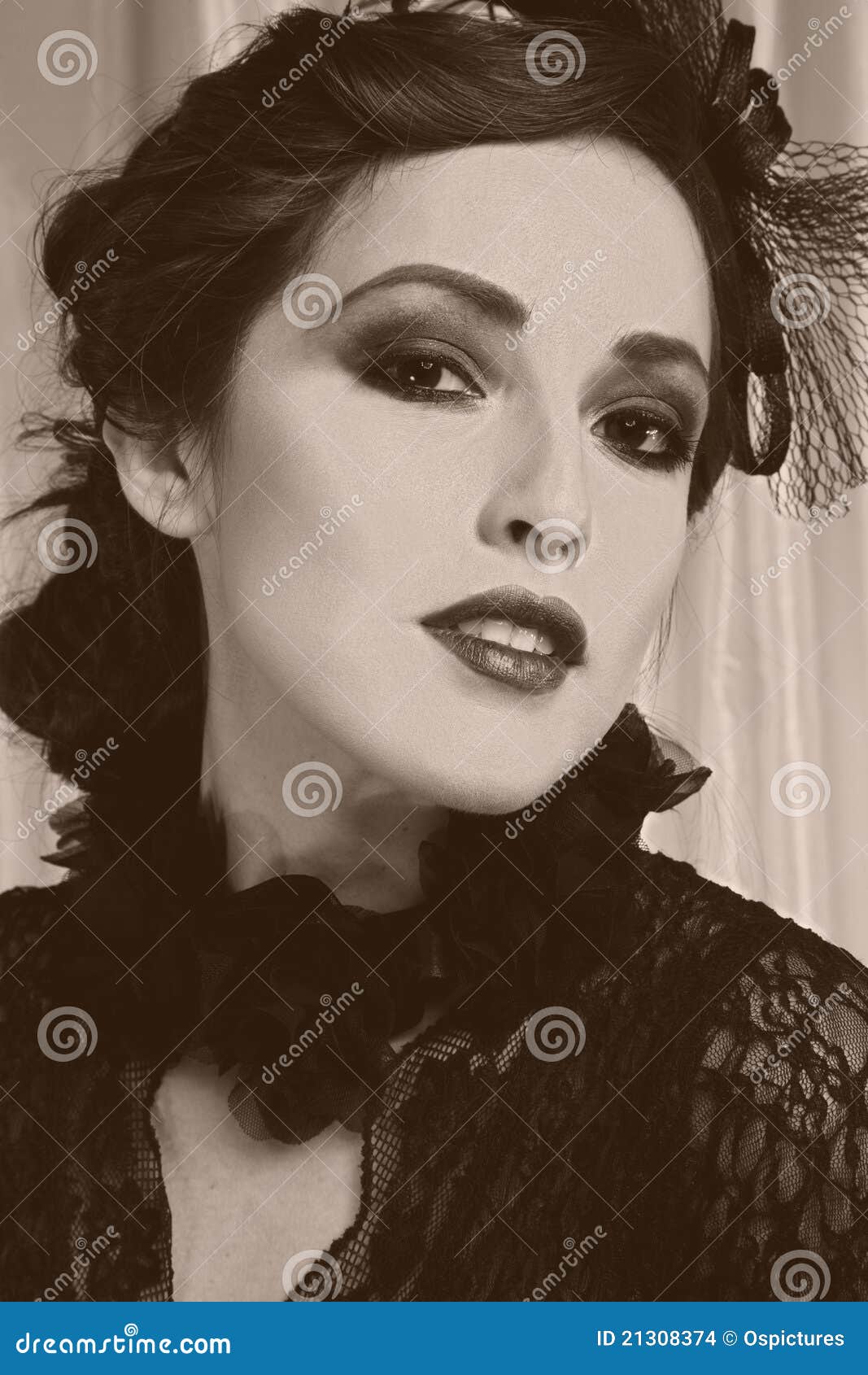 Vintage portrait stock photo. Image of black, attractive - 21308374