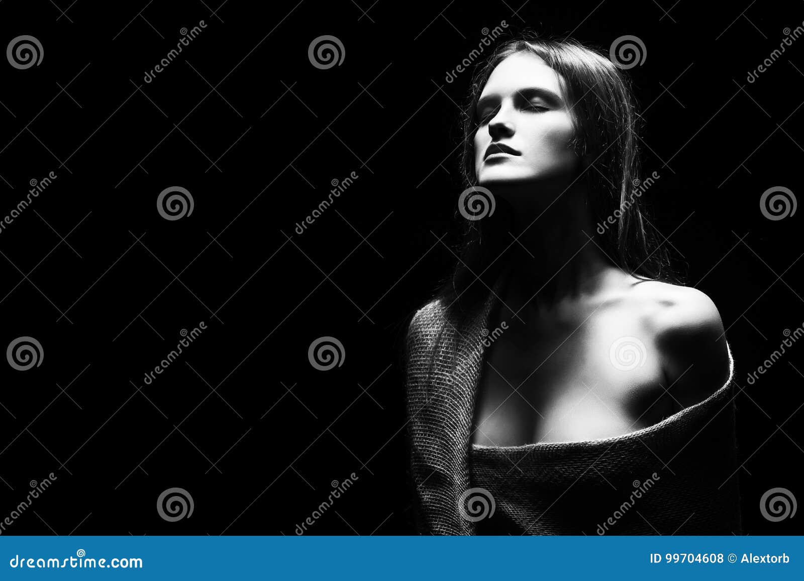 1300px x 957px - Vintage Portrait of Naked Big Breast Sensual Girl Covered with B Stock  Photo - Image of dramatic, girl: 99704608