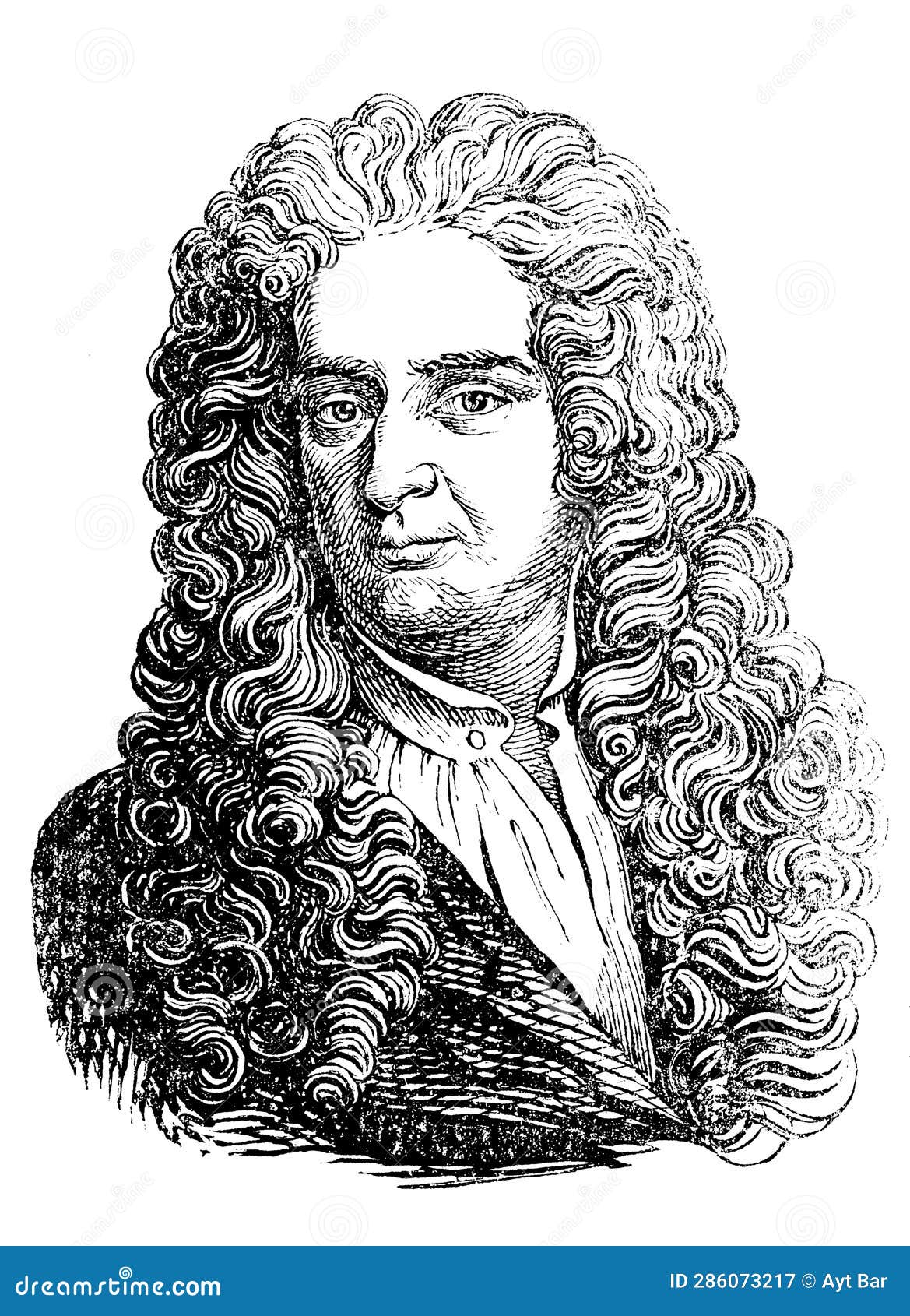Portait of Isaac Newton editorial photography. Illustration of 