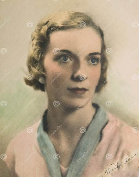 Vintage Portrait of Woman /Color Stock Photo - Image of colour, girl ...