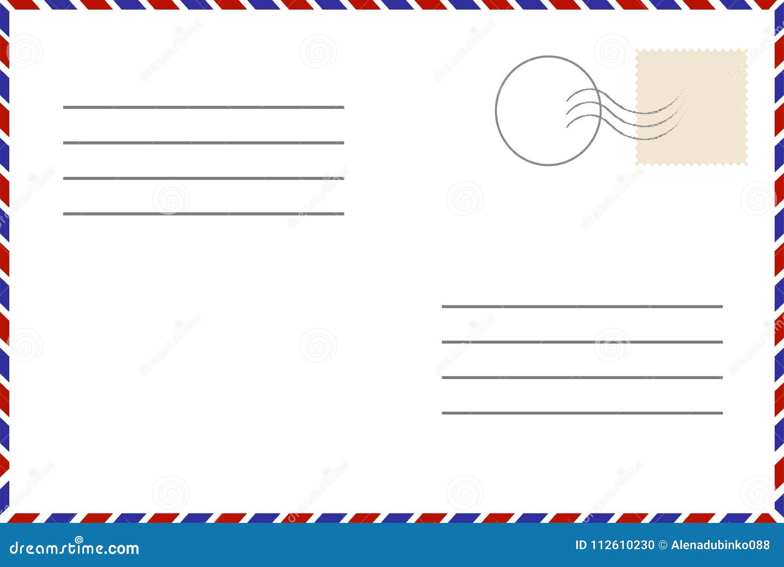 Old retro vintage blank postcard Royalty Free Vector Image