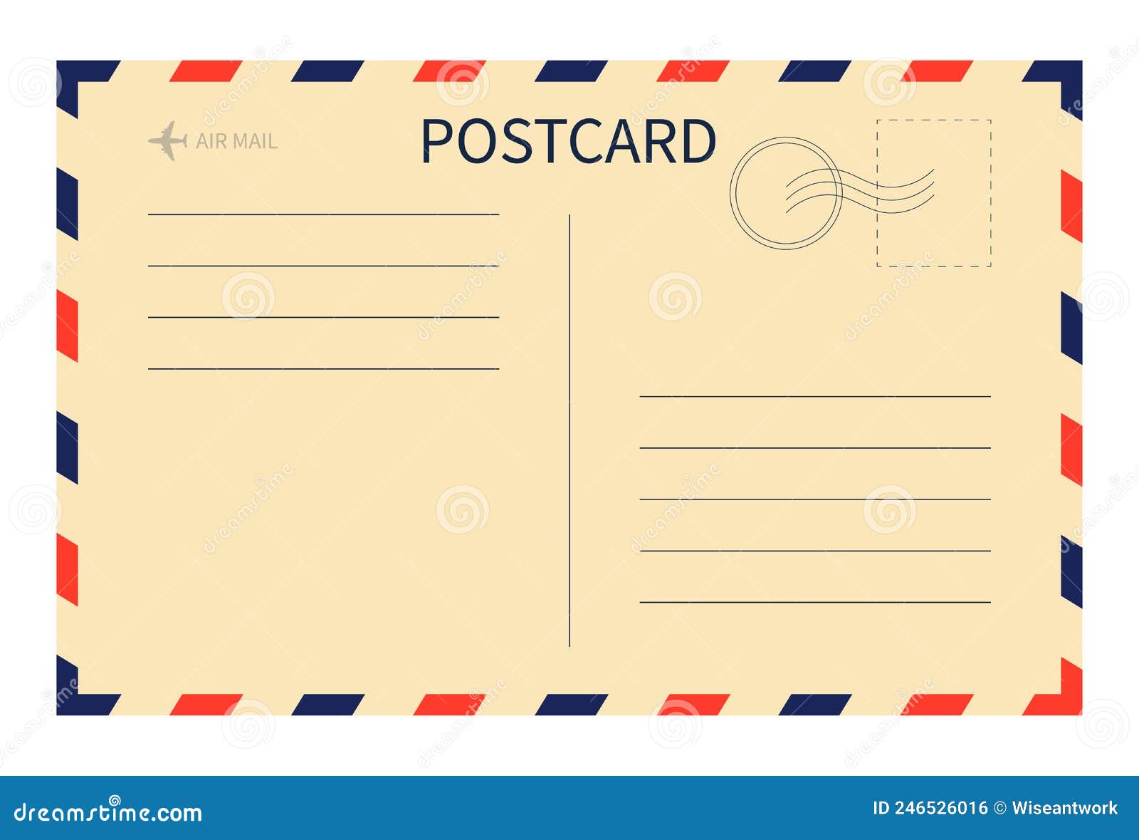 Postcard template paper blank postal card Vector Image