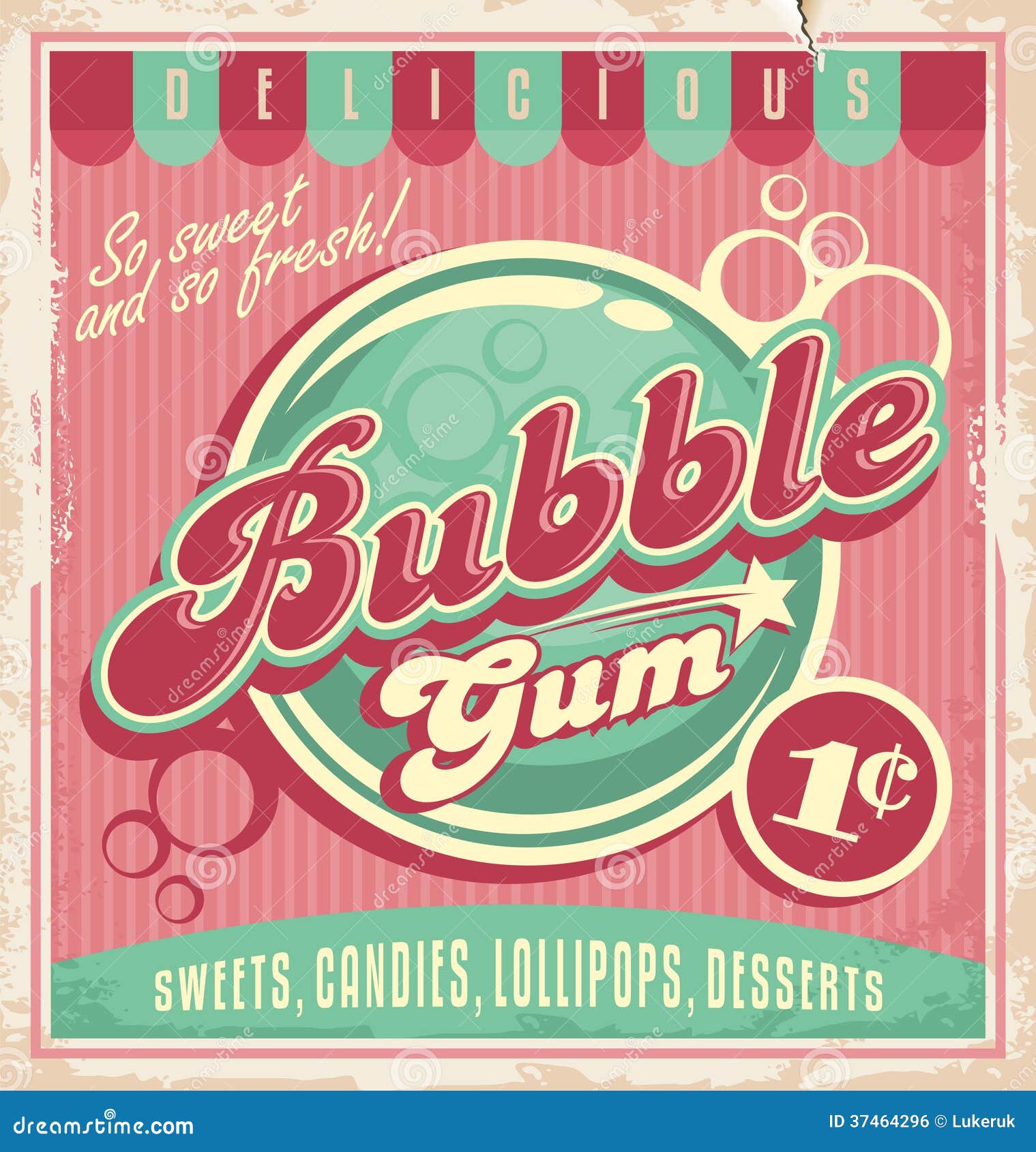 Vintage Poster Template For Bubble Gum Royalty Free Stock Image Image 37464296