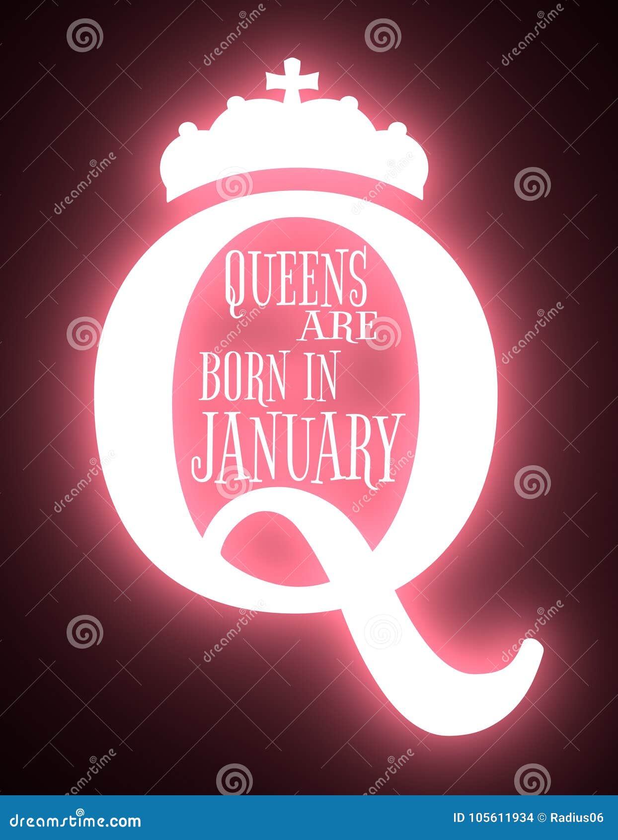 Vintage Queen Symbol. Motivation Quote Stock Illustration