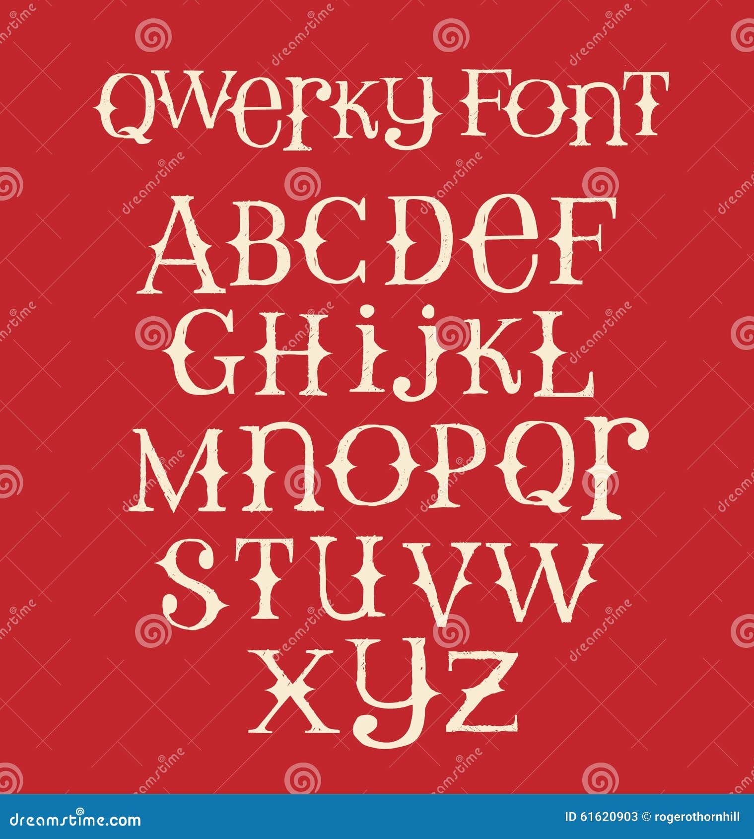 Vintage Quirky Hand Drawn Font With Mixed Upper And Lower Case Letters
