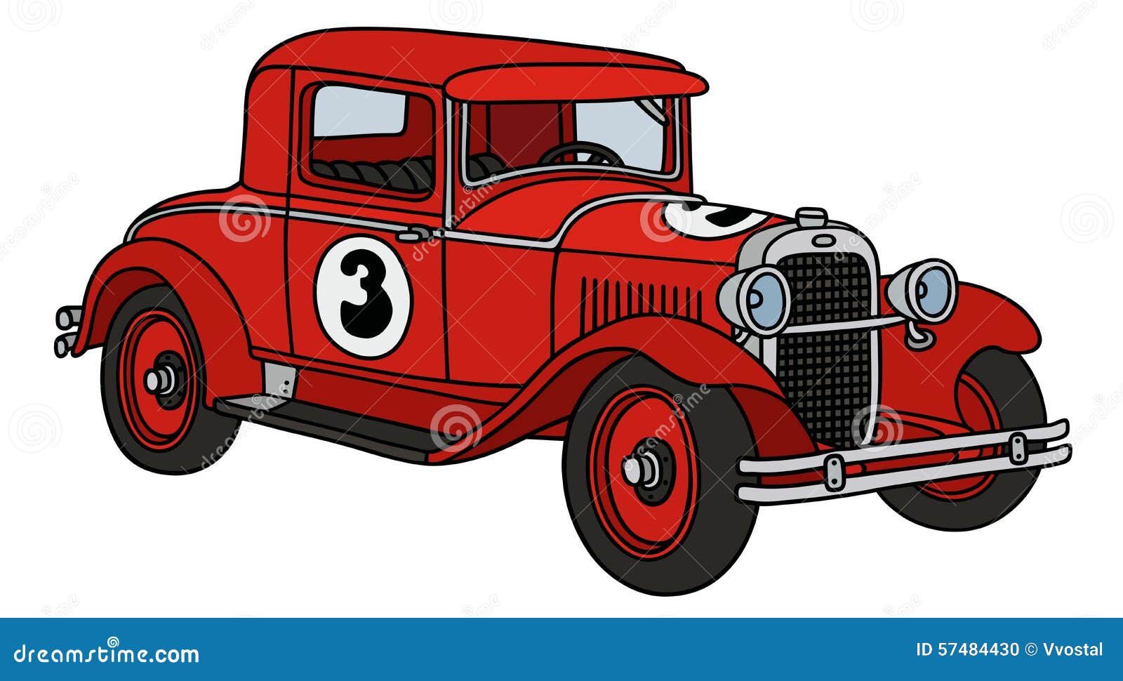 Vintage racing car stock vector. Illustration of oldtimer 57484430