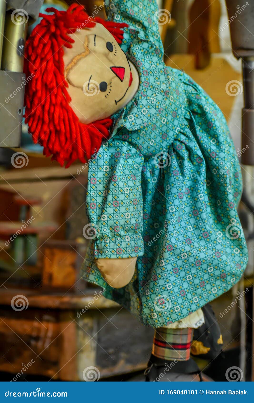 Raggedy an Doli Real Annabelle Antigo Desenho Ilustração Stock