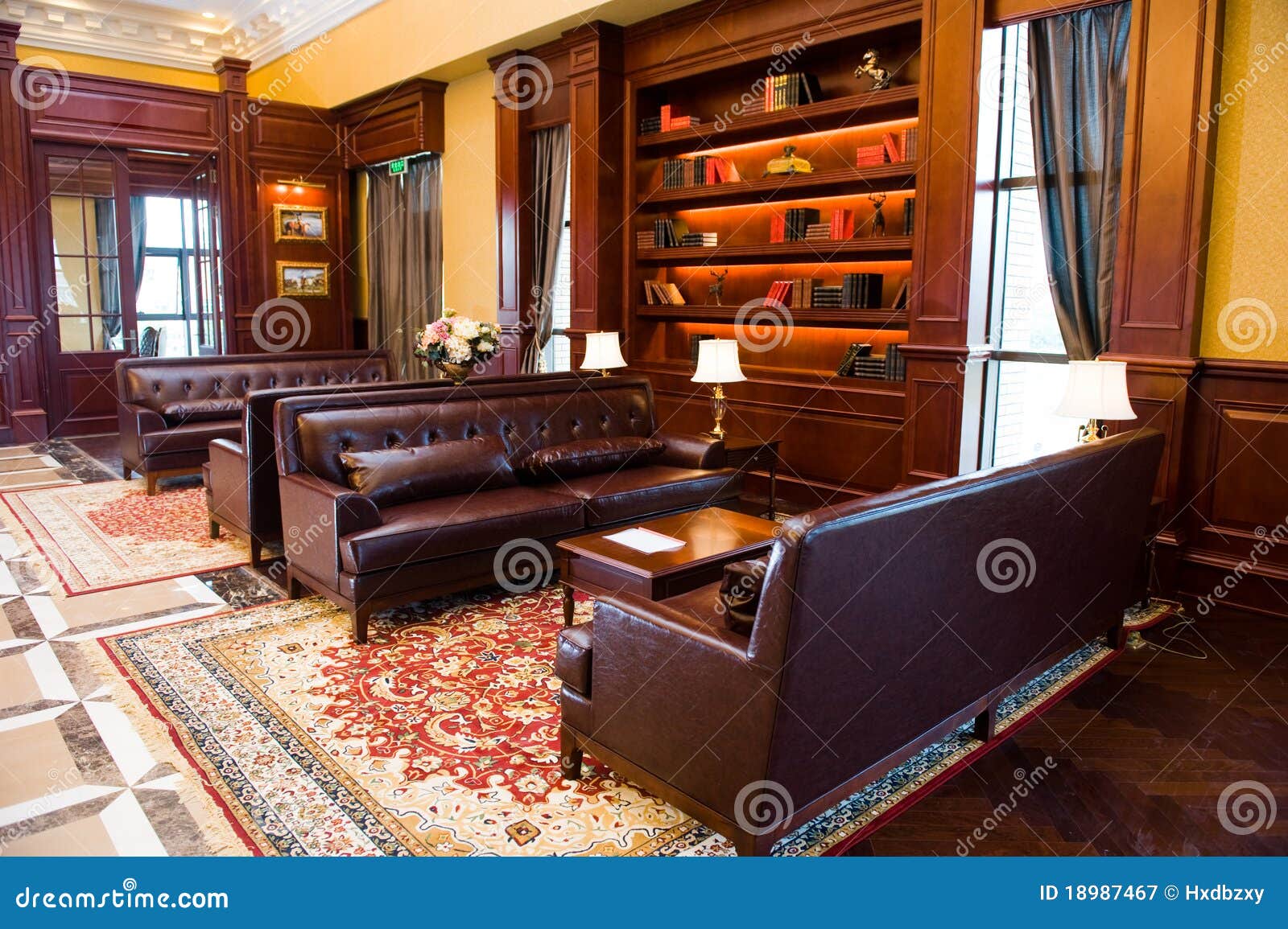 Vintage reading room stock image. Image of curtain, lounge 18987467