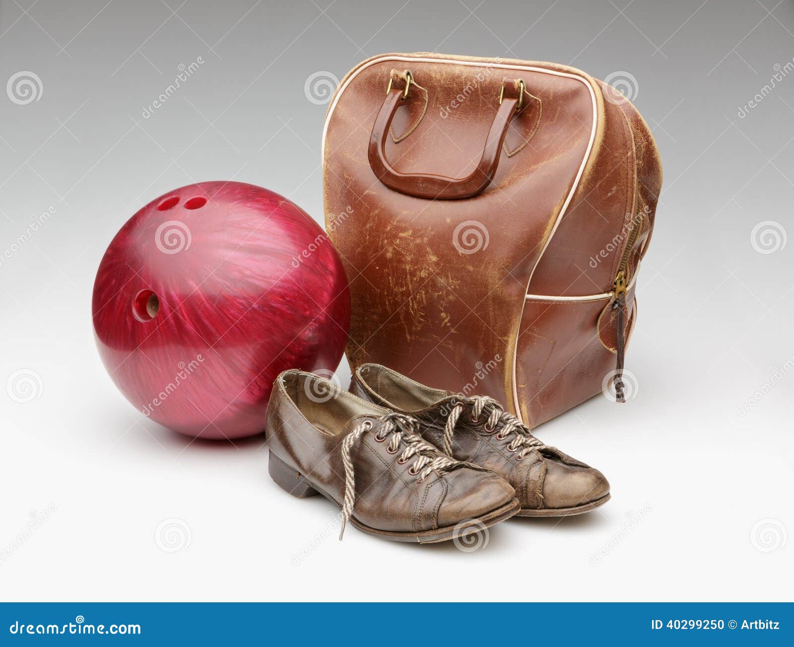 Vintage Brown Bowling Ball Bag Sporting Goods Storage 