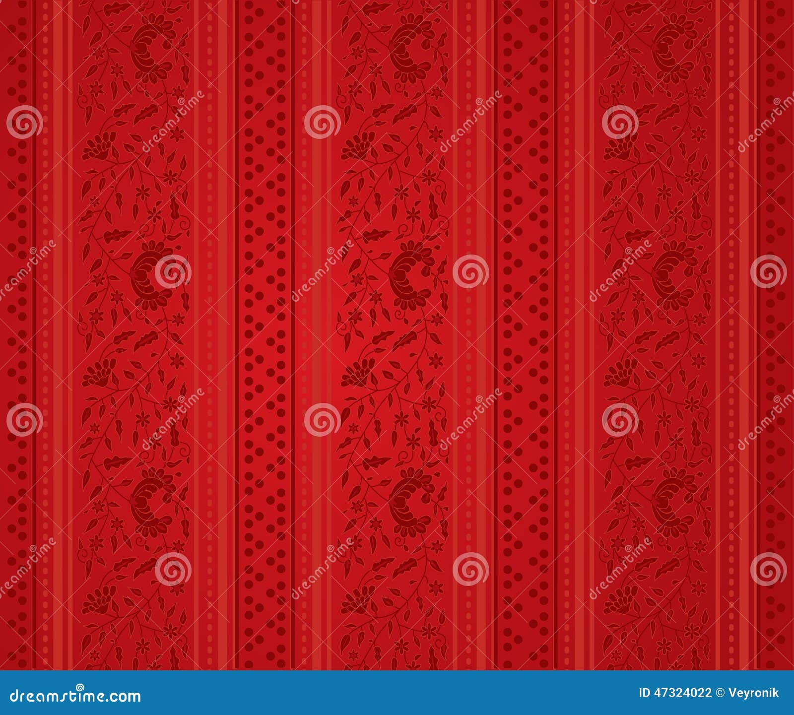 Vintage Red Floral Wallpaper Stock Vector Illustration of classic