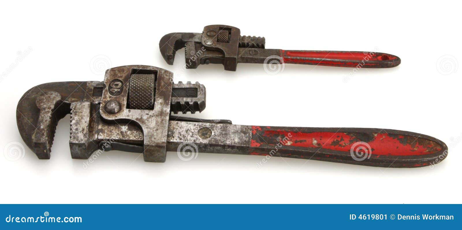 Vintage Red Handle Pipe Wrench Stock Image Image of construction