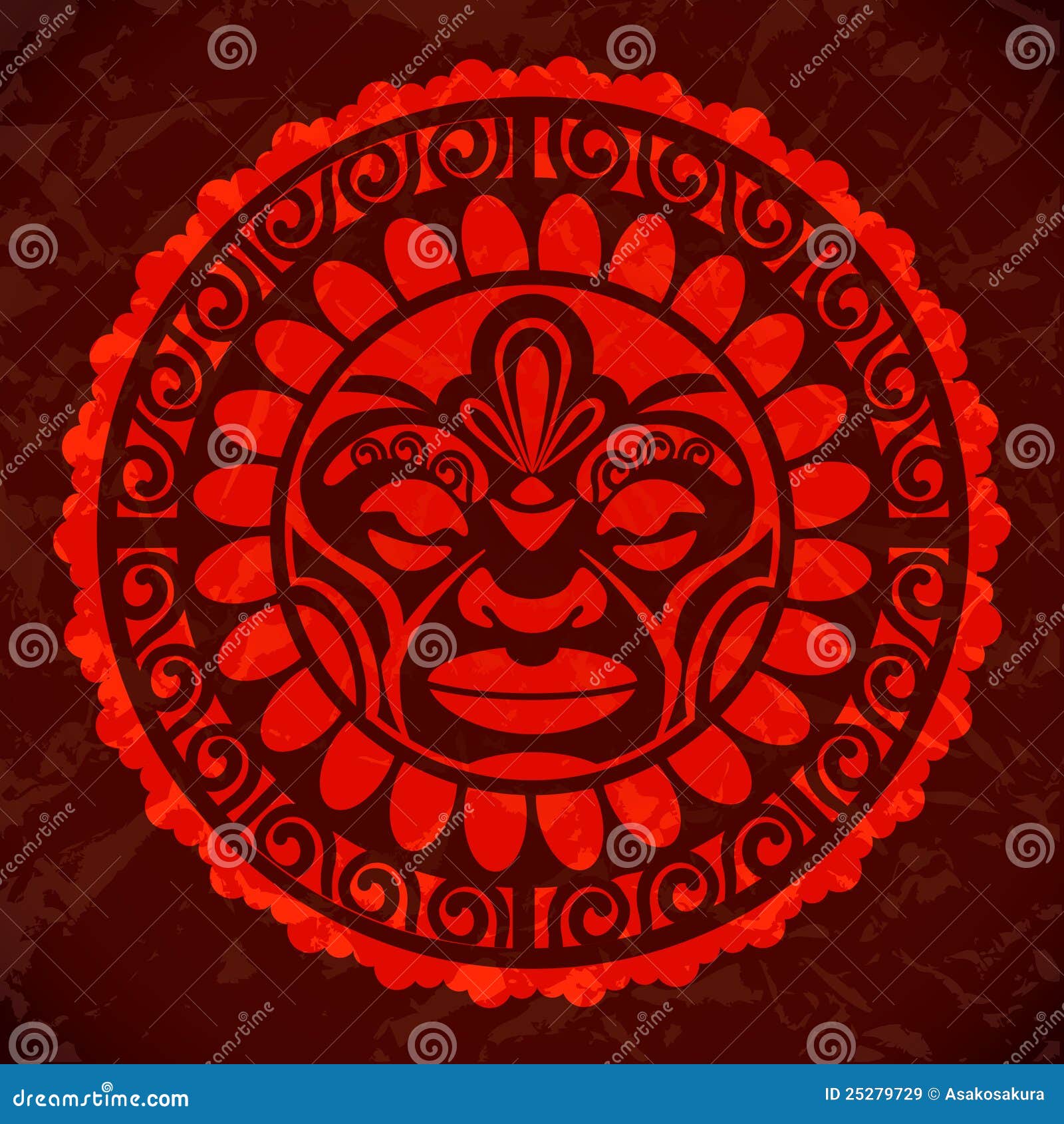 Download Vintage Red Sun. Vector Illustration Stock Illustration - Illustration of travel, mascot: 25279729