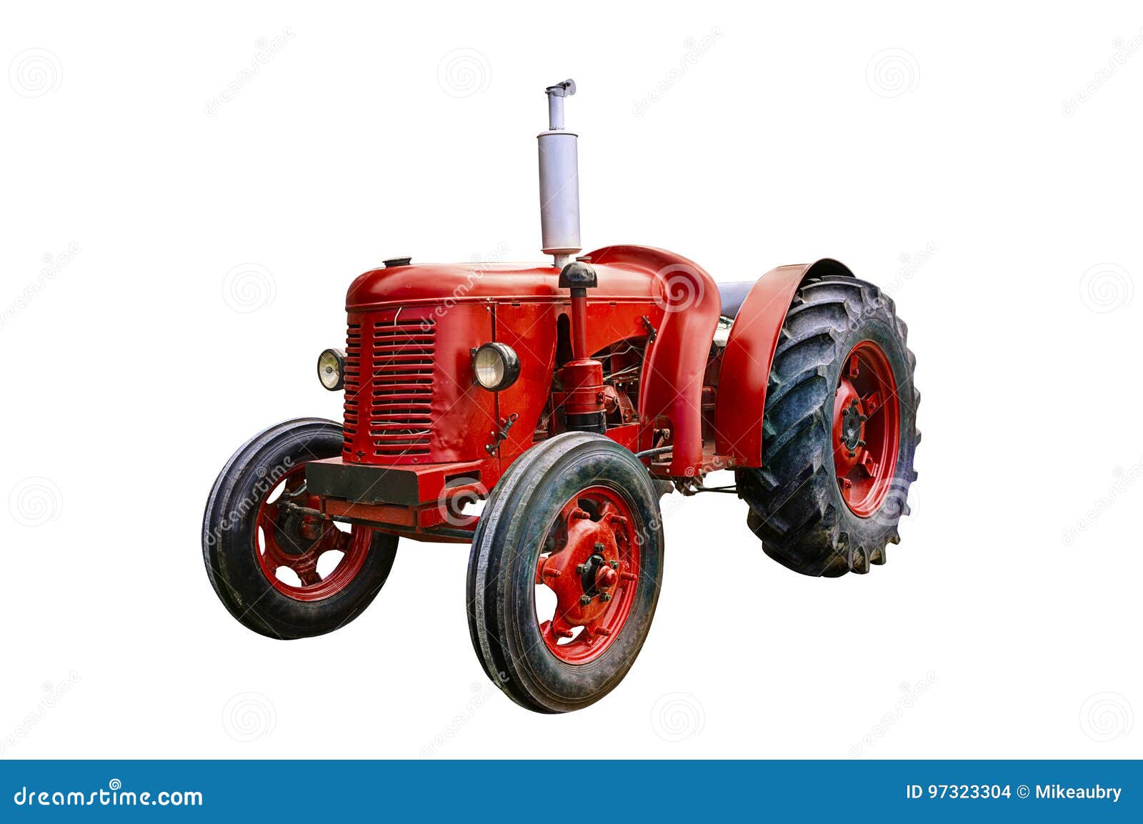 Vintage red tractor stock photo. Image of machine, crop 97323304